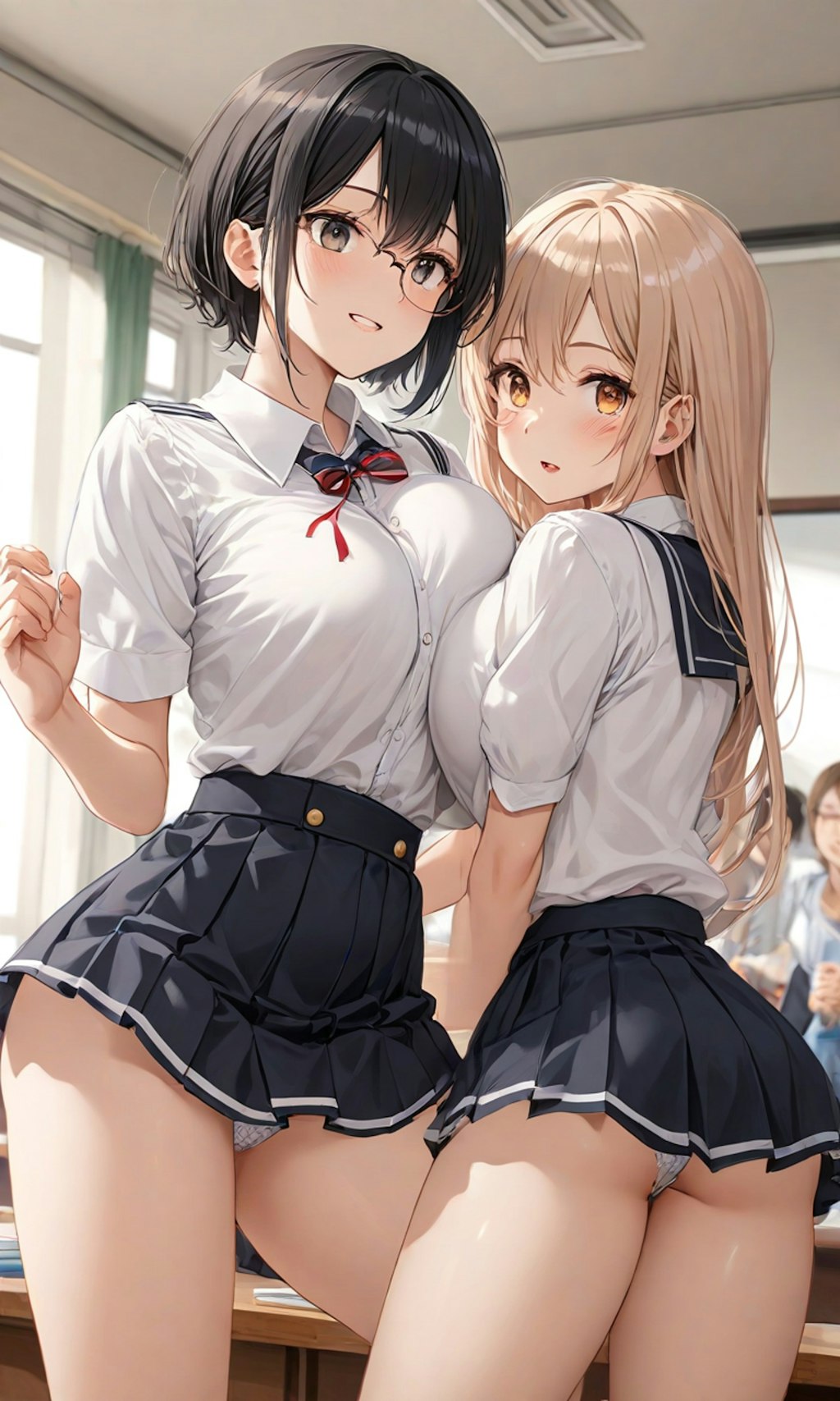 パンチラとセーラー服と眼鏡と女子高校生と