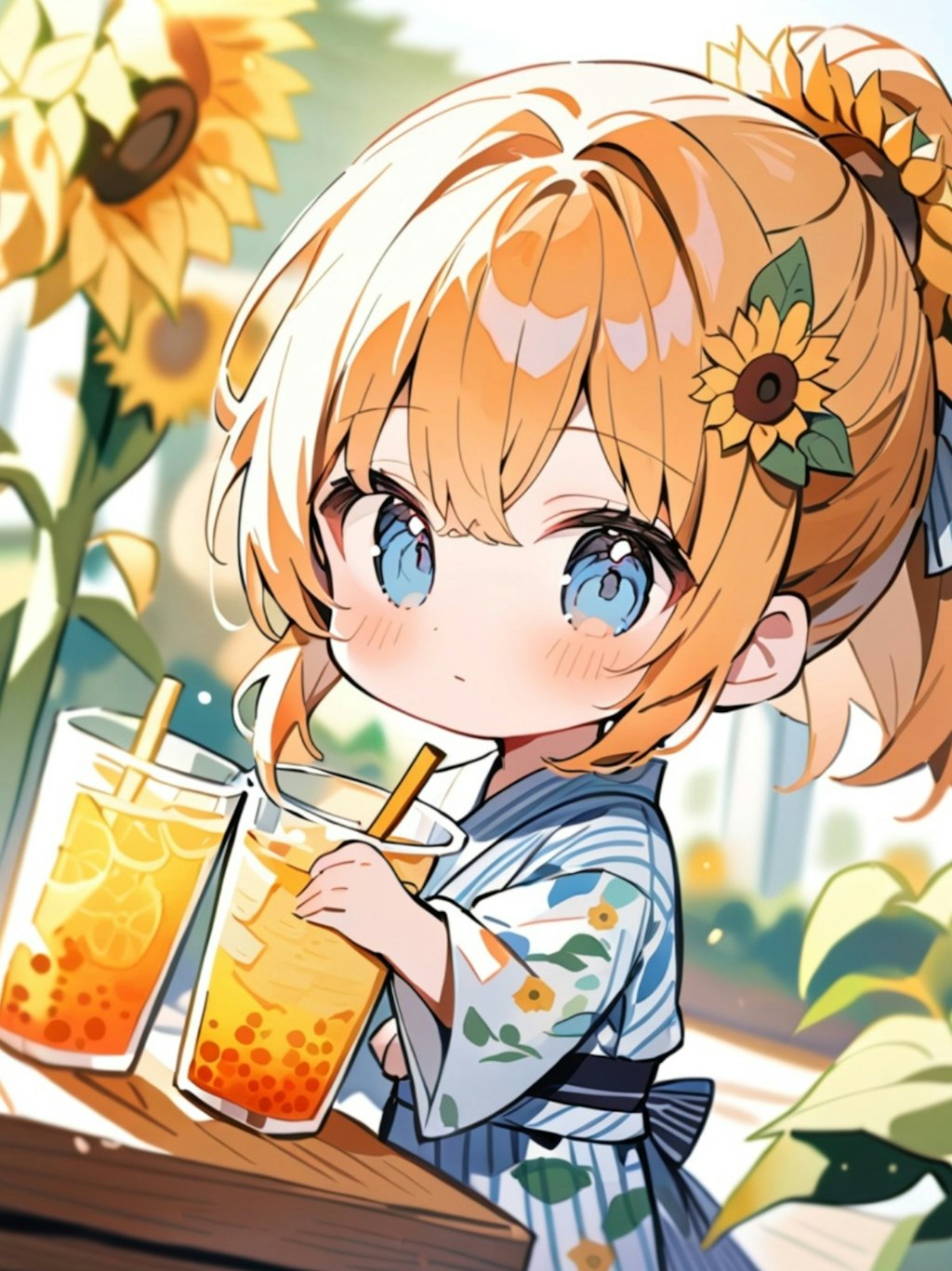 🌻とオレンジ髪ちゃん