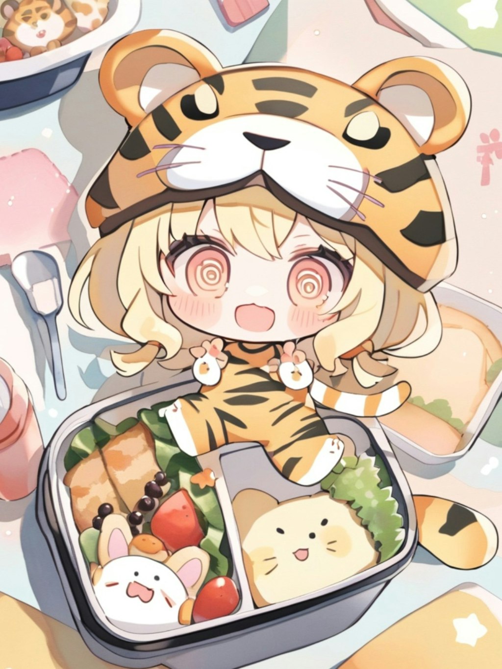 虎好き娘ちゃんのオリキャラ弁当