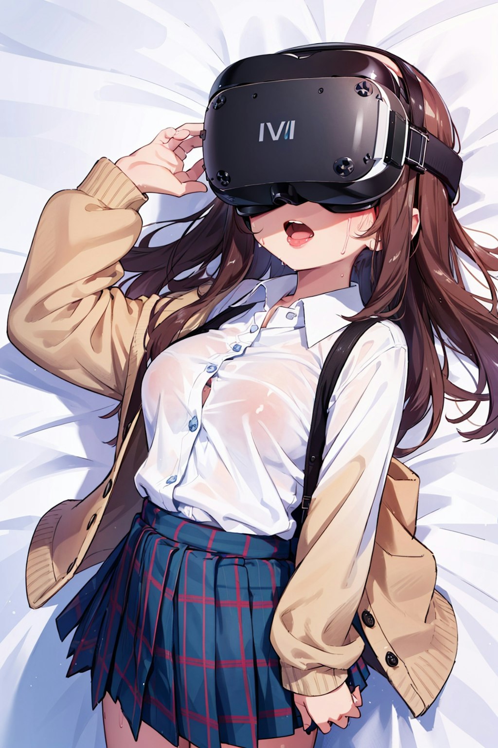 VRゲームに悶える女の子（習作）