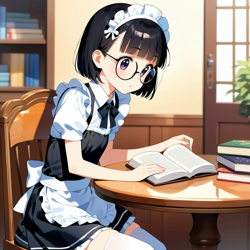 メイド喫茶のまかない中でも読書