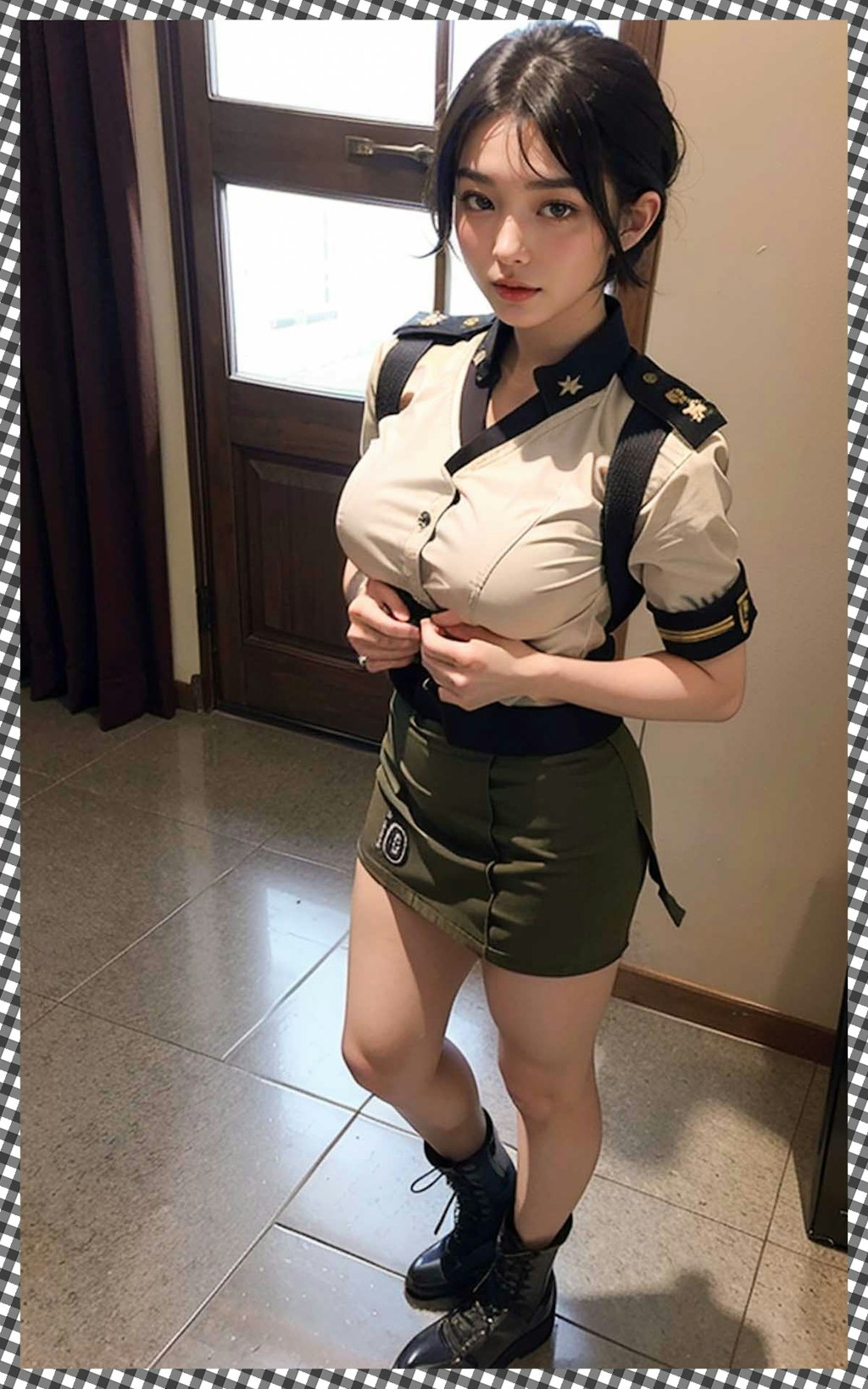 軍服＋スカート