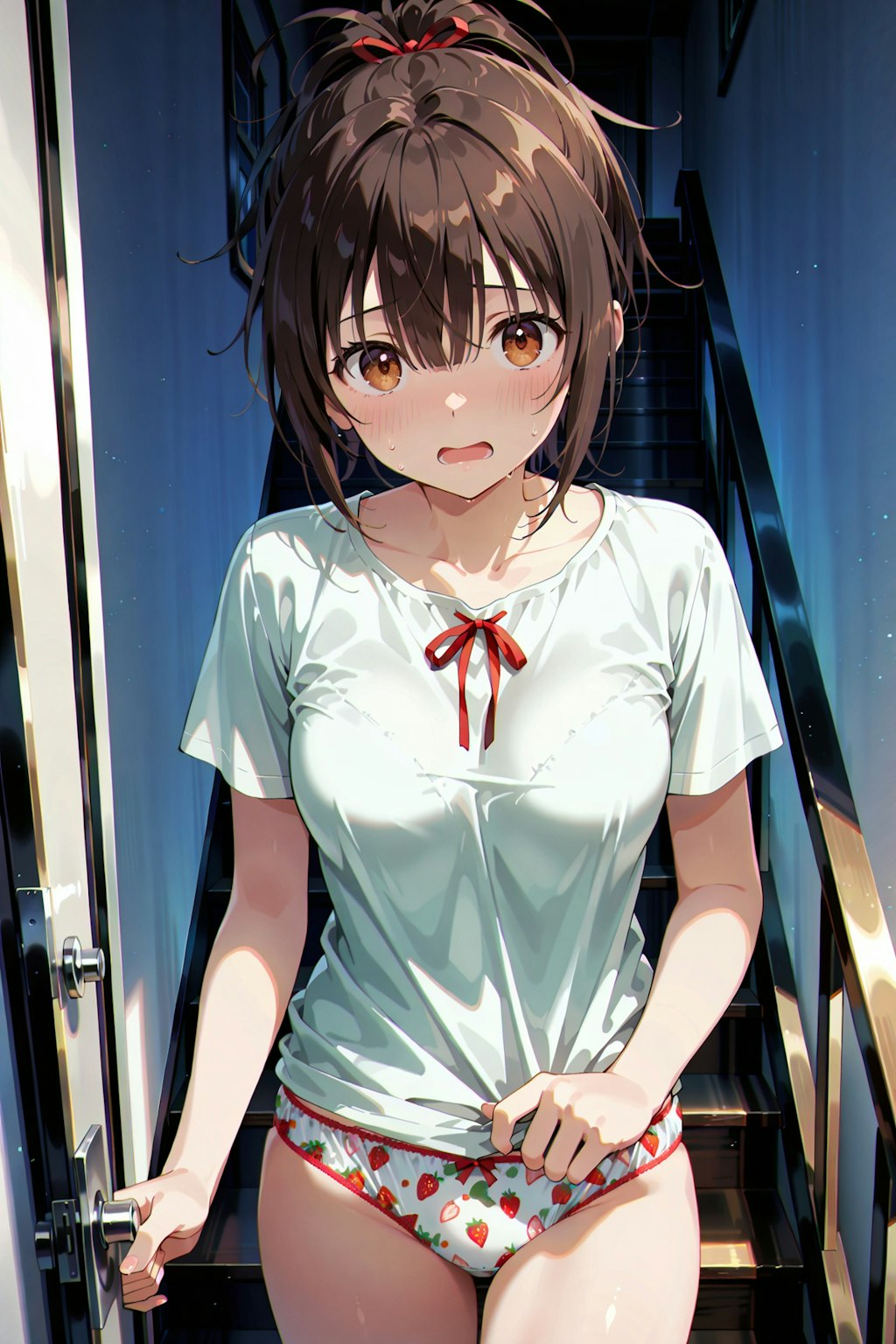 シャツ＋ぱんつ＝恥じらい顔 Y718