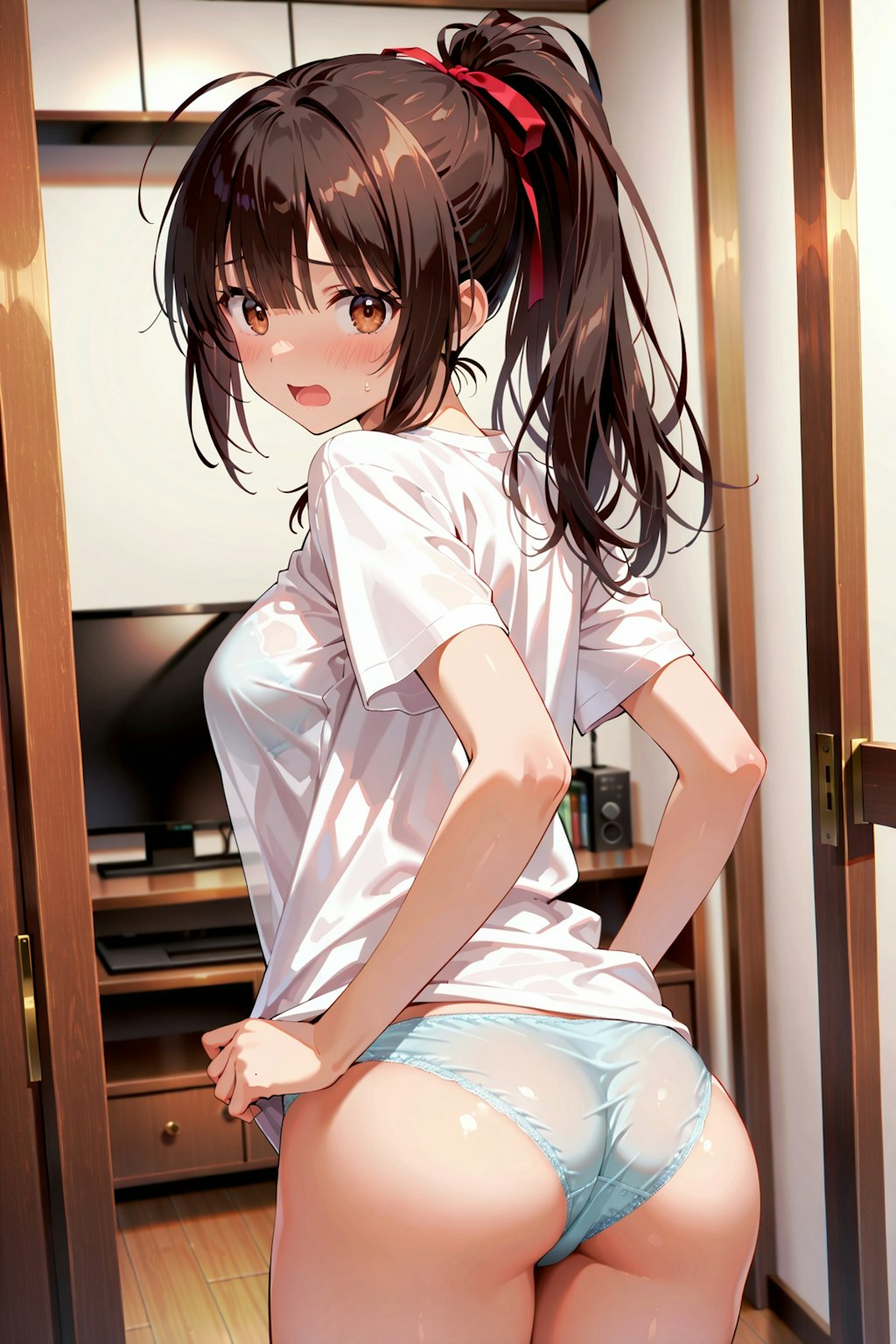 シャツ＋ぱんつ＝恥じらい顔 Y718