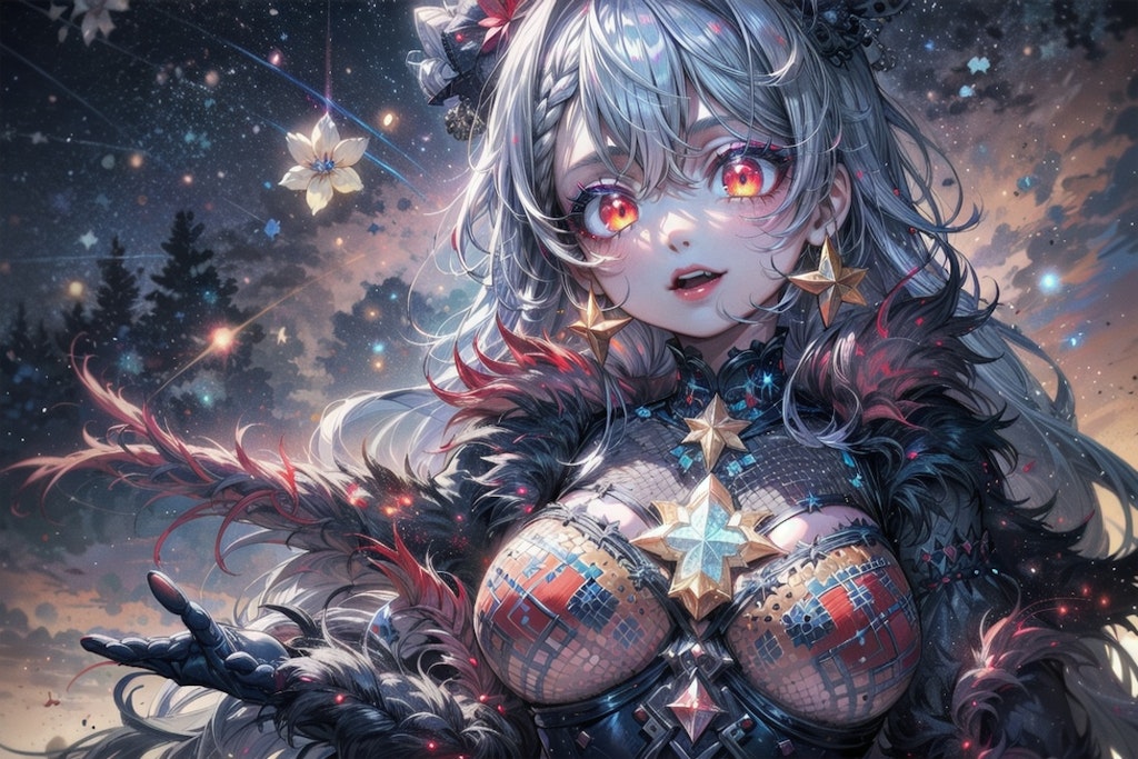 under the starry sky 2（ノイズ法の習作）