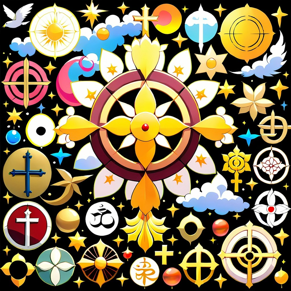 色々な宗教のシンボルマーク