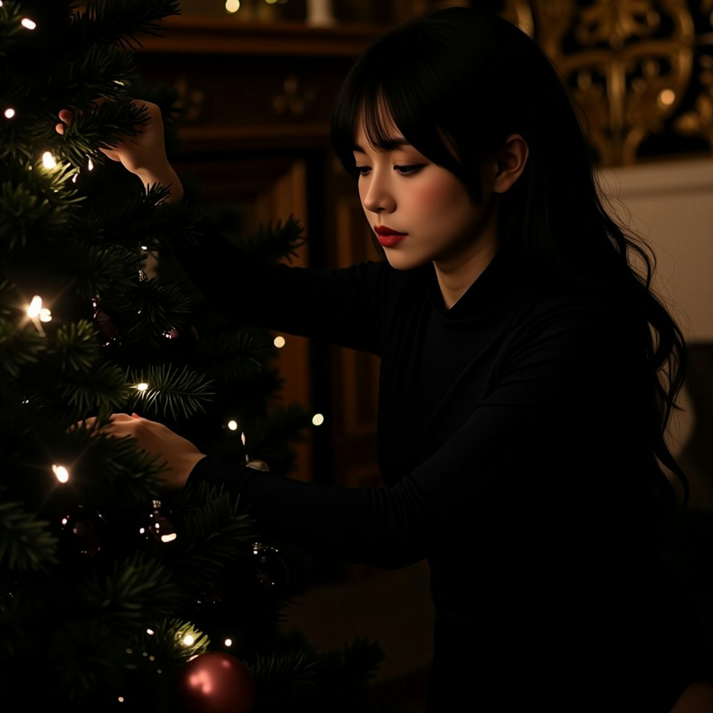 黒いクリスマスツリー