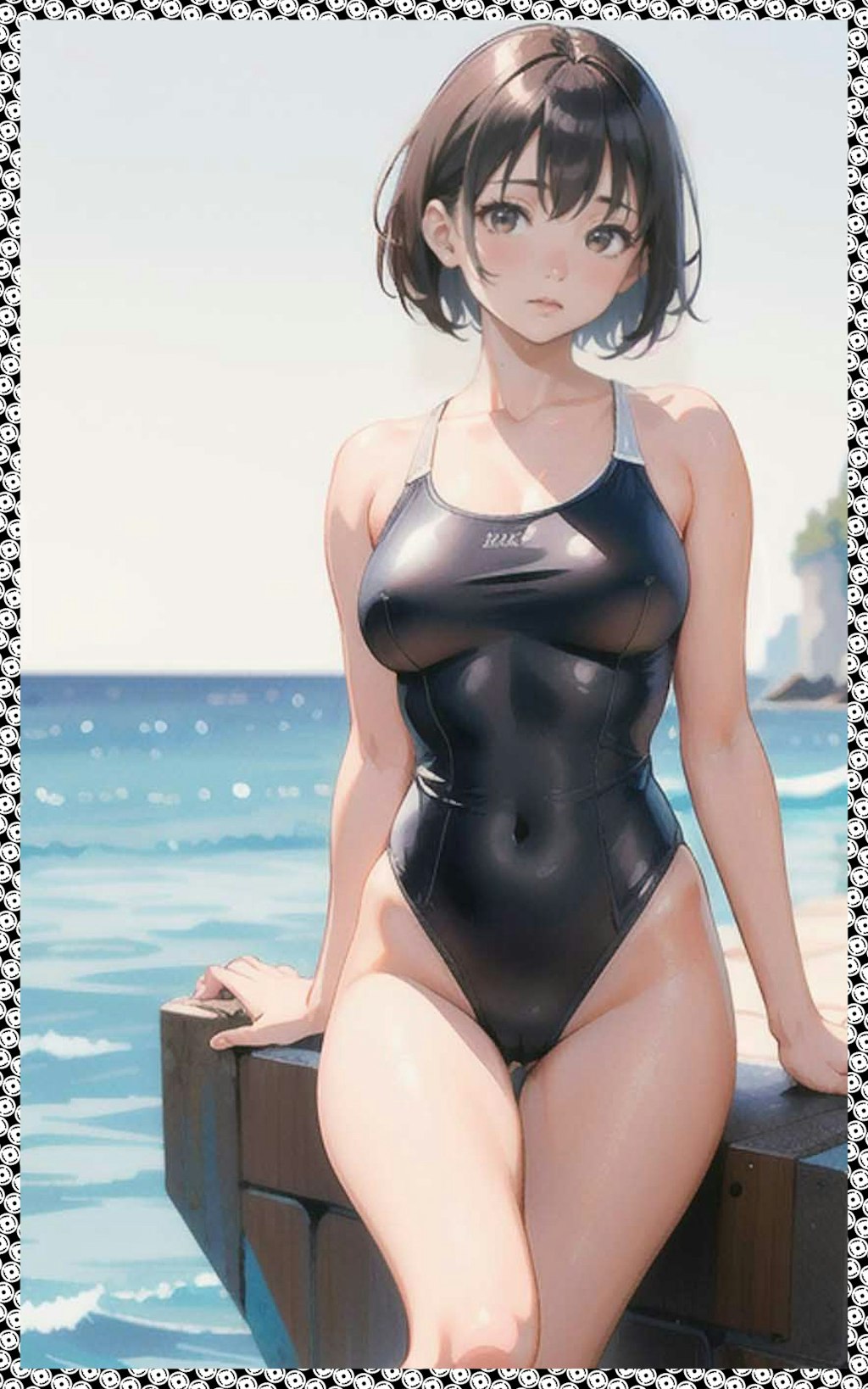 黒スクール水着　Black School Swimsuit