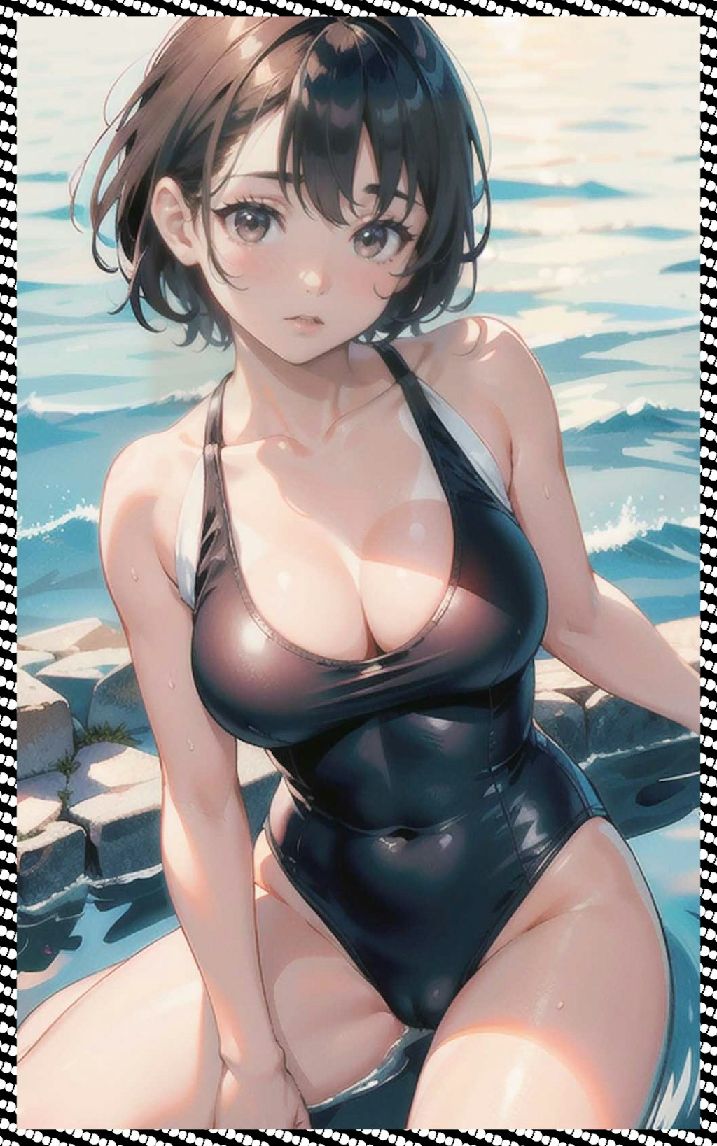 黒スクール水着　Black School Swimsuit