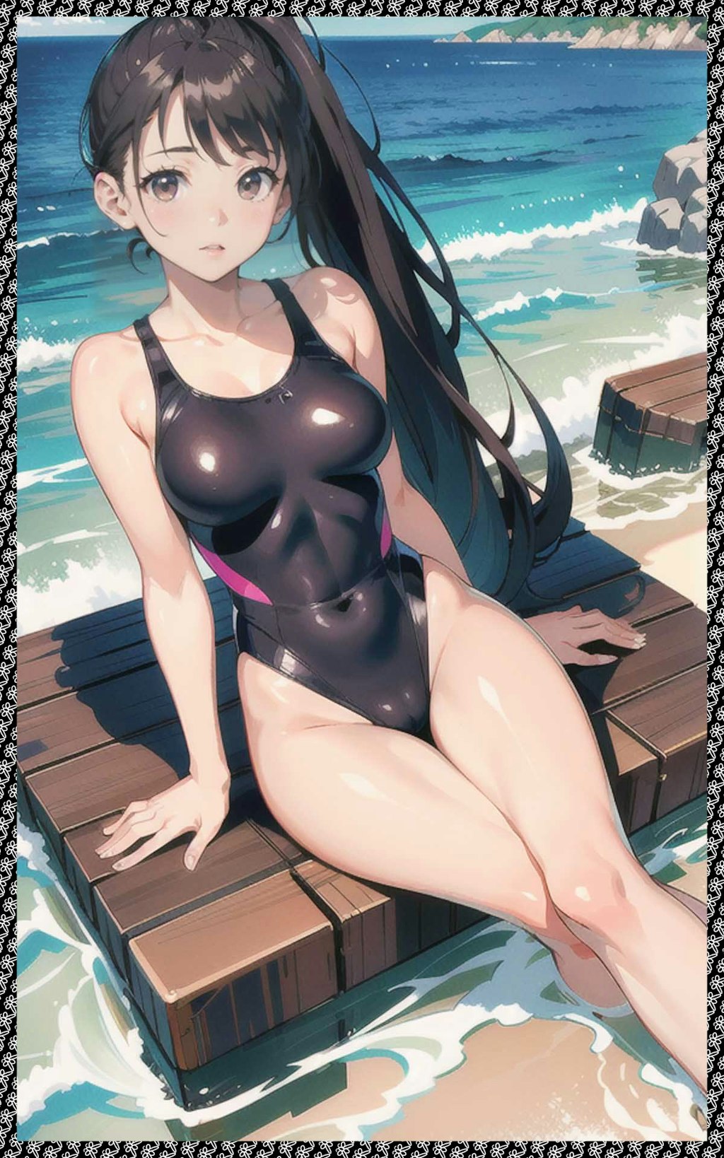 黒スクール水着　Black School Swimsuit