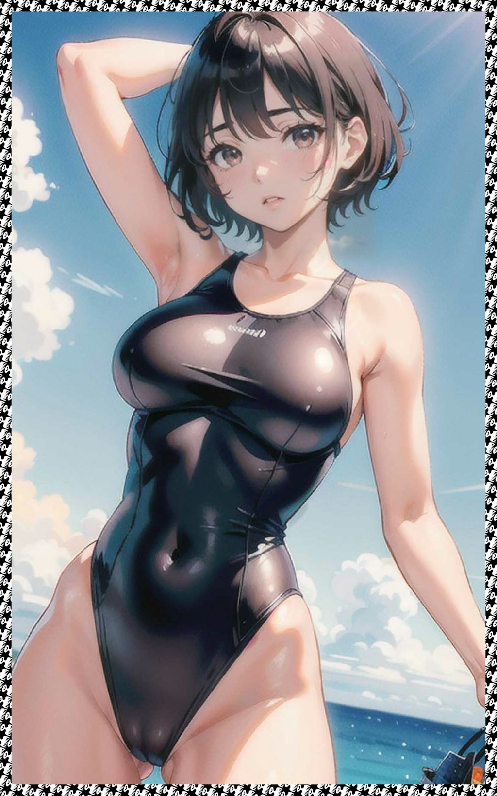 黒スクール水着　Black School Swimsuit