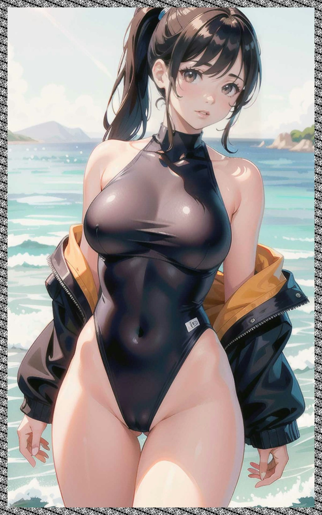 黒スクール水着　Black School Swimsuit