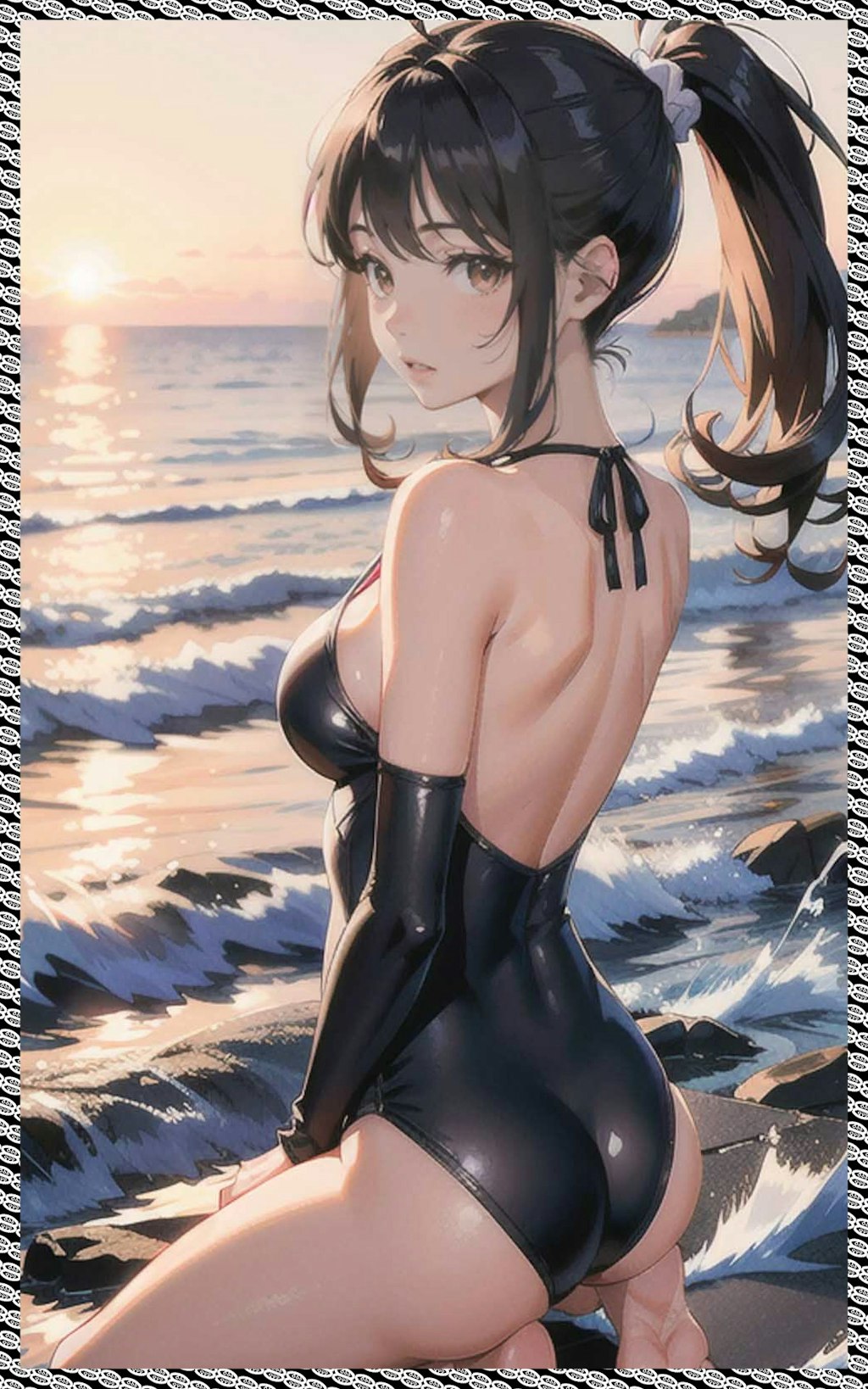 黒スクール水着　Black School Swimsuit