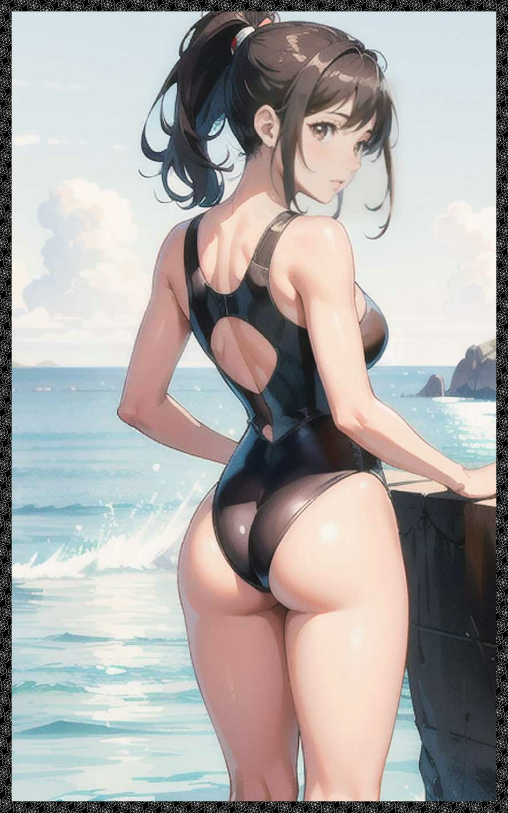 黒スクール水着　Black School Swimsuit