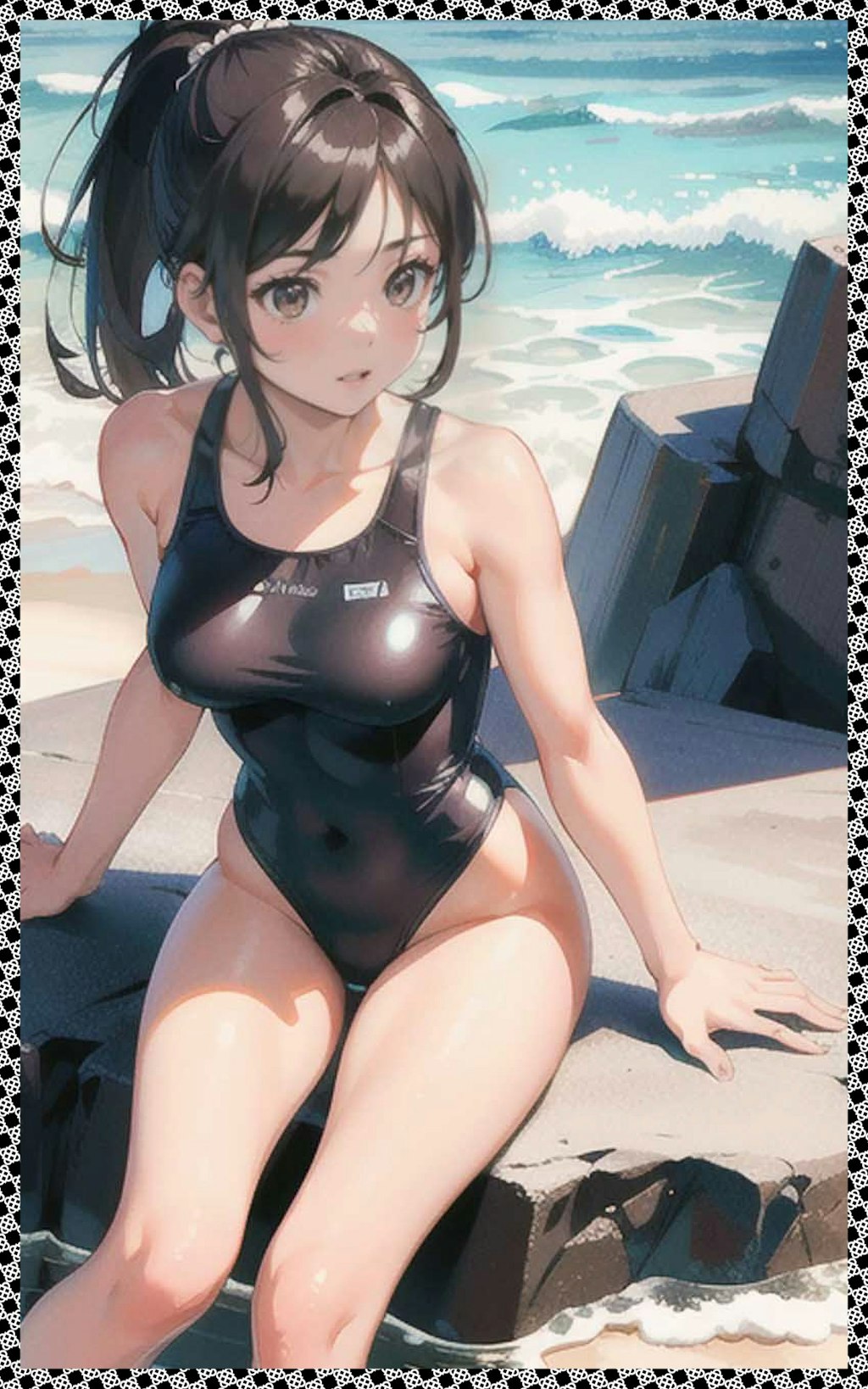 黒スクール水着　Black School Swimsuit