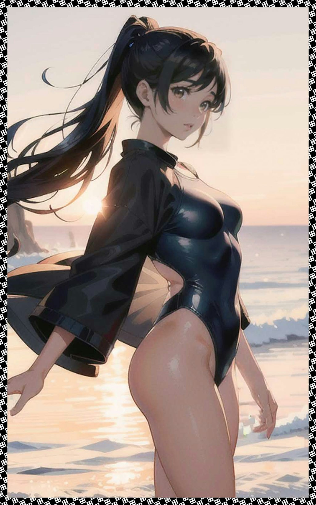 黒スクール水着　Black School Swimsuit