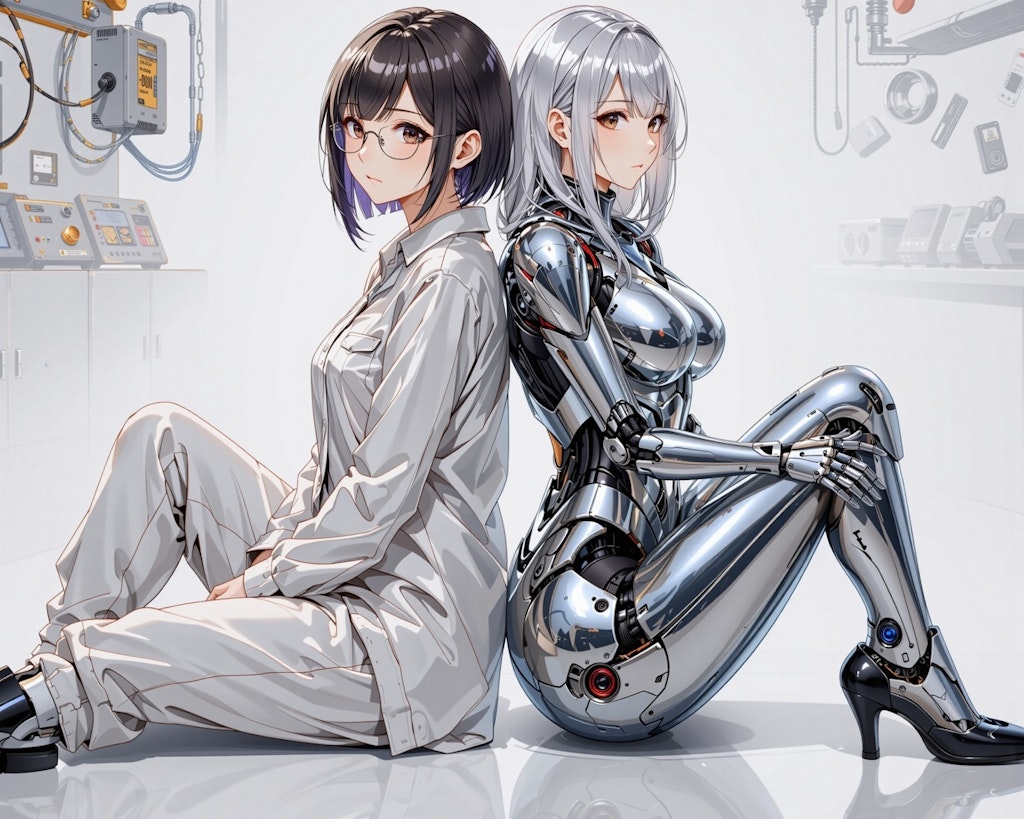 女性とメカ子