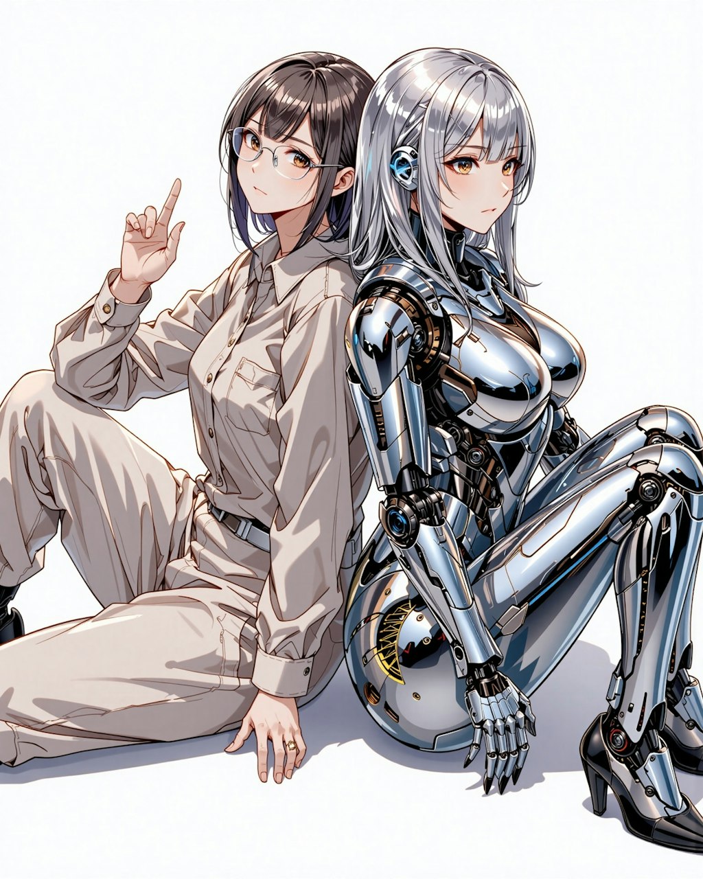 女性とメカ子