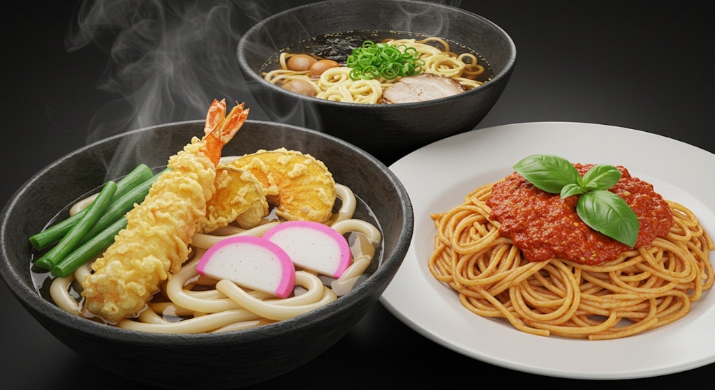 深夜食堂の麺類セット