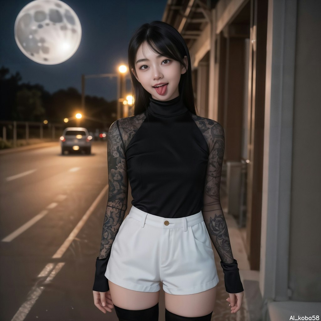 Vol97_Mesh top+high-waisted shorts