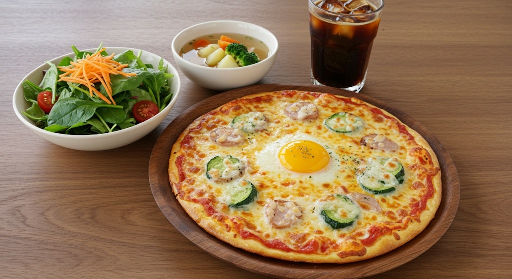 深夜食堂のビスマルクピザセット