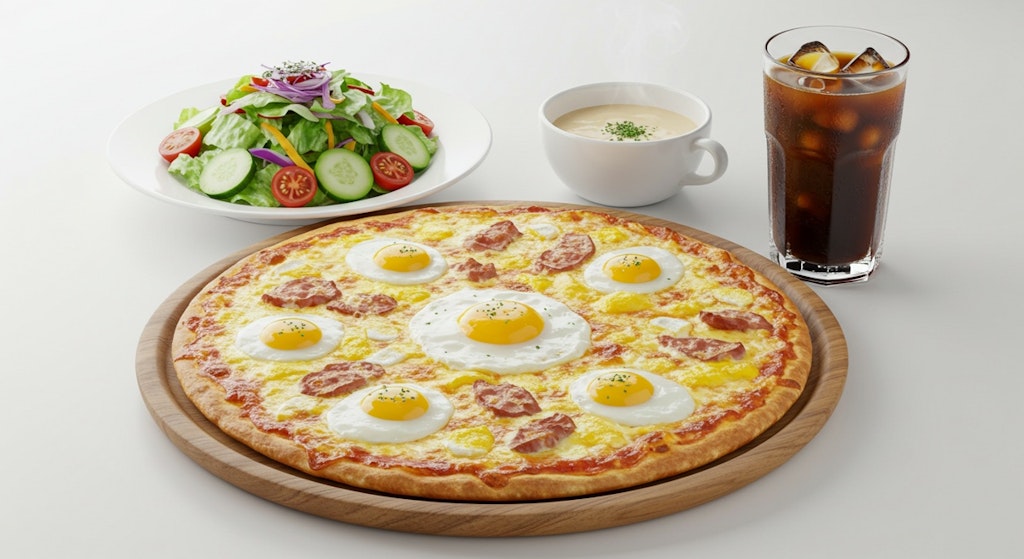 深夜食堂のビスマルクピザセット