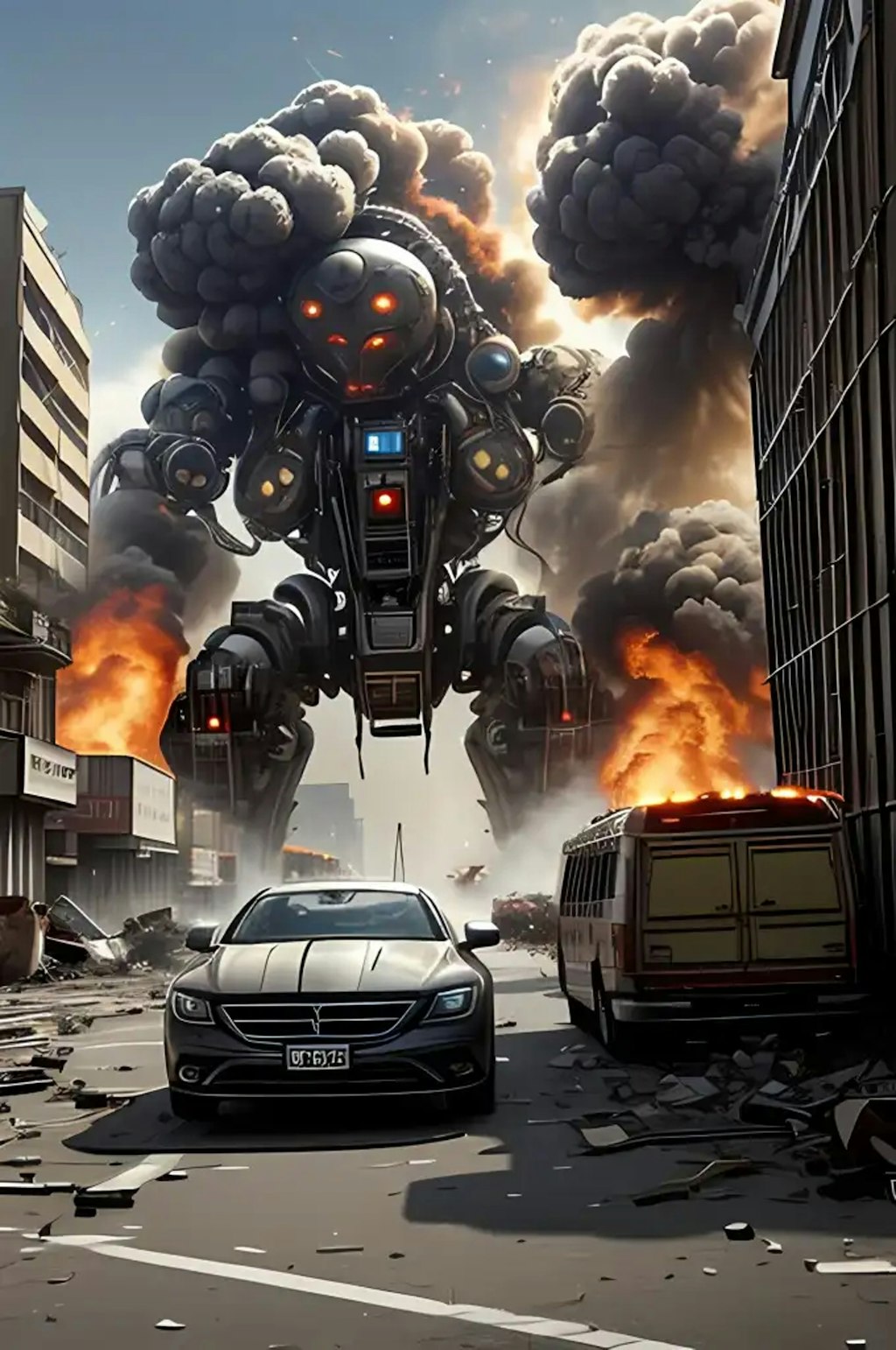 Giant robot soldier is wreaking havoc in the city