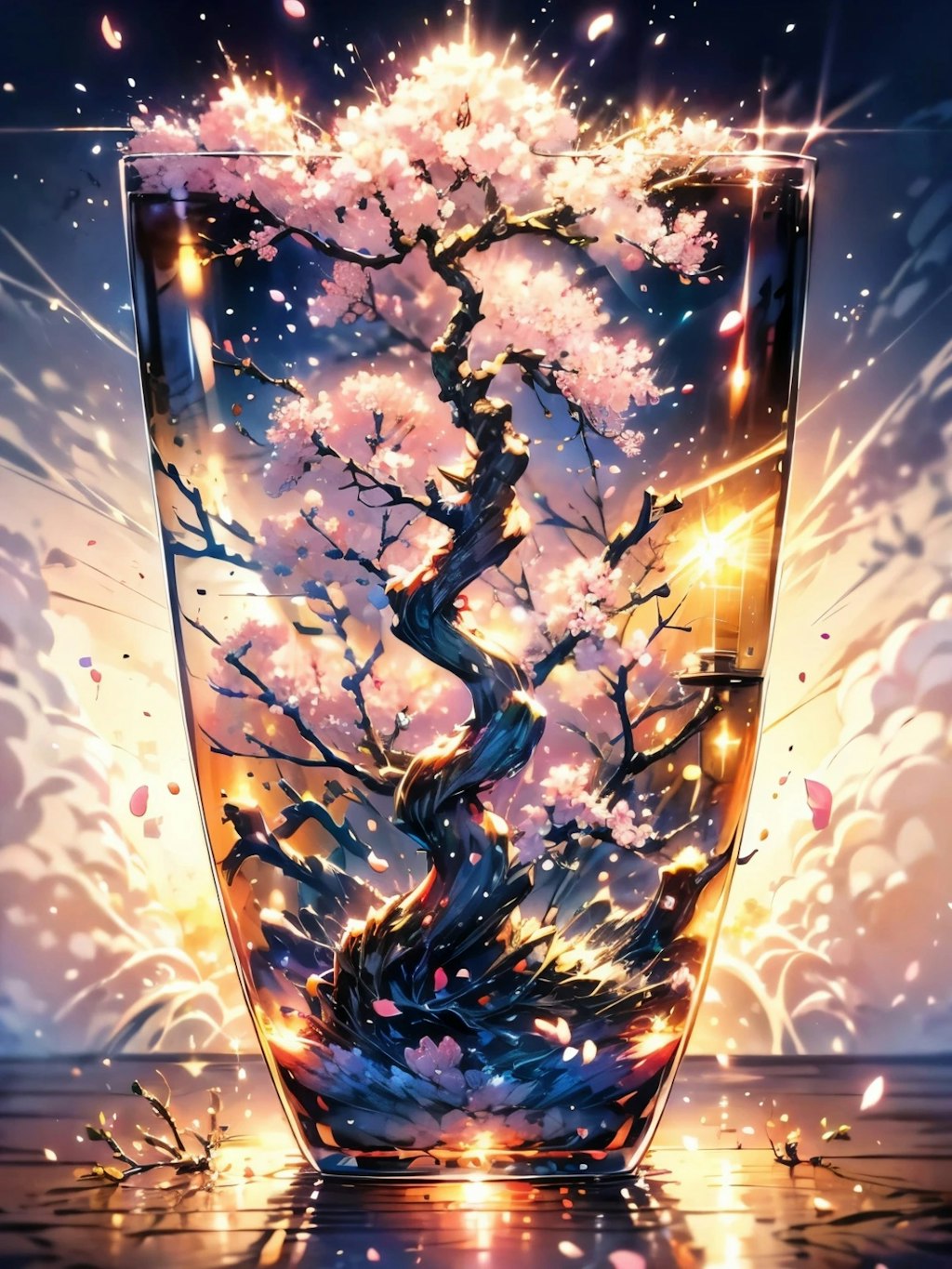 日本酒×桜割り