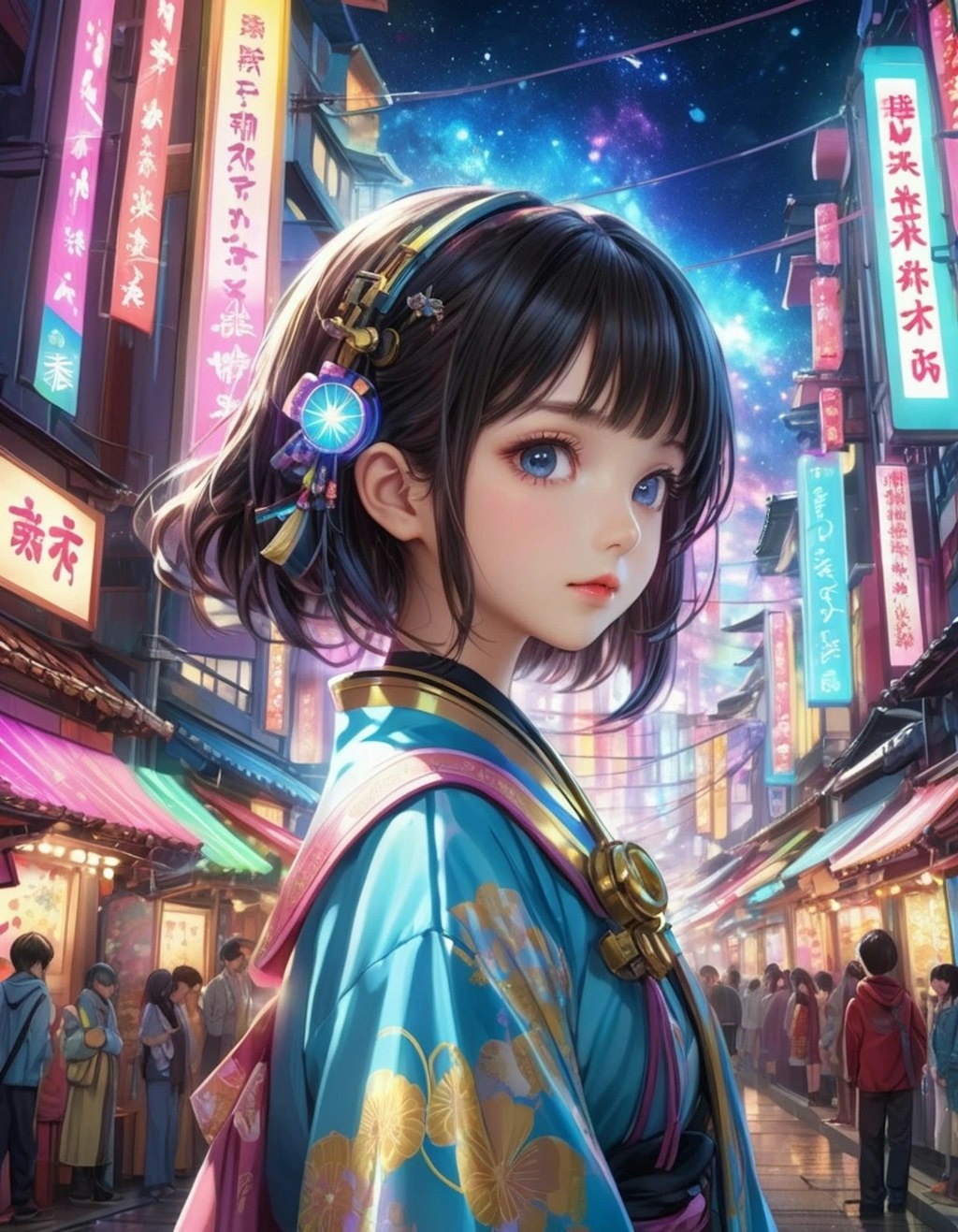 Tanabata cyberpunk girl