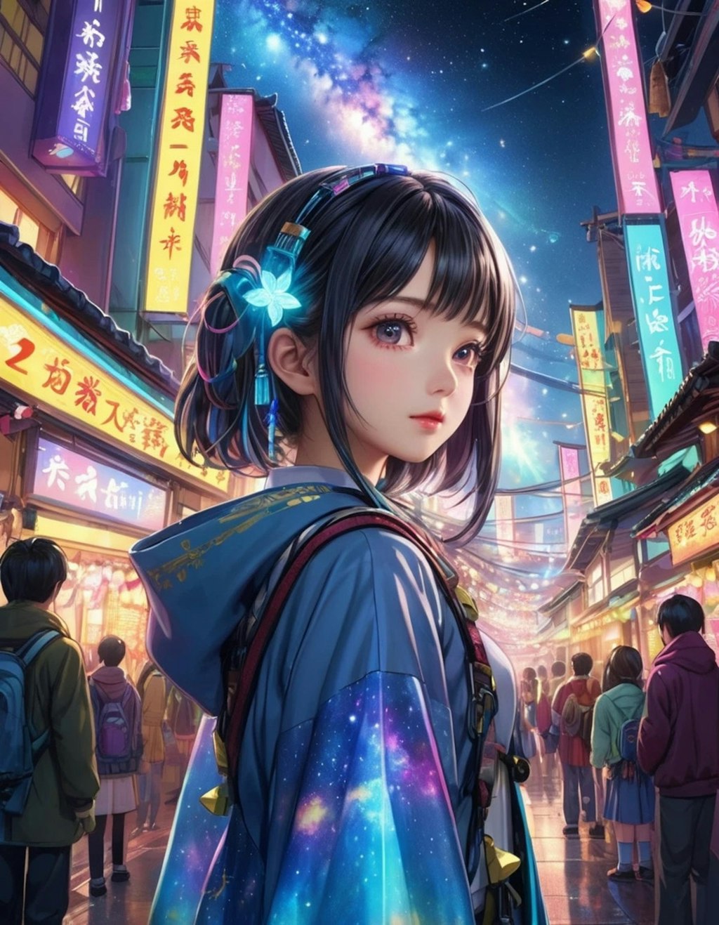 Tanabata cyberpunk girl