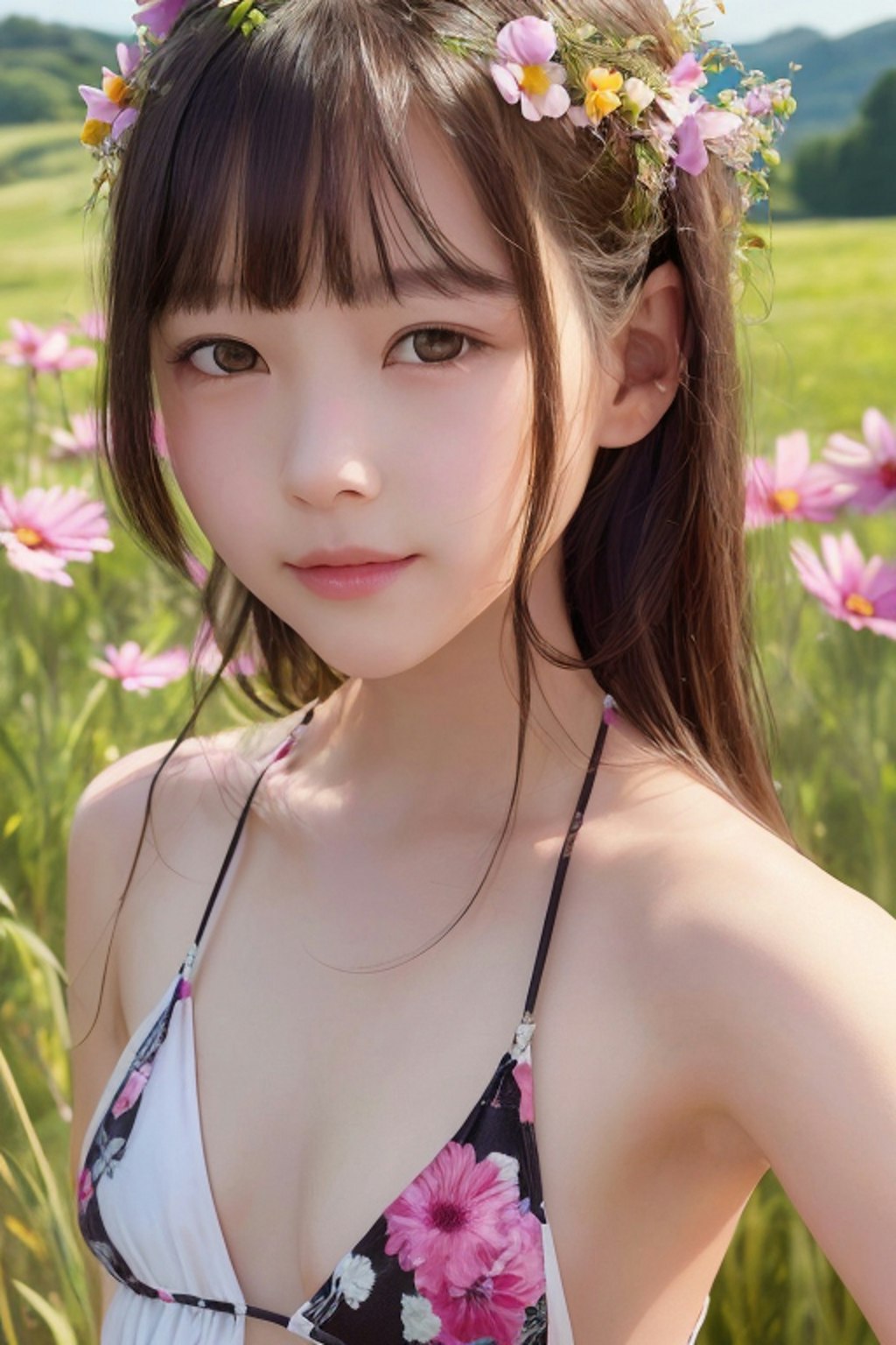 #23 swimsuit gravure in the spring grassland part3