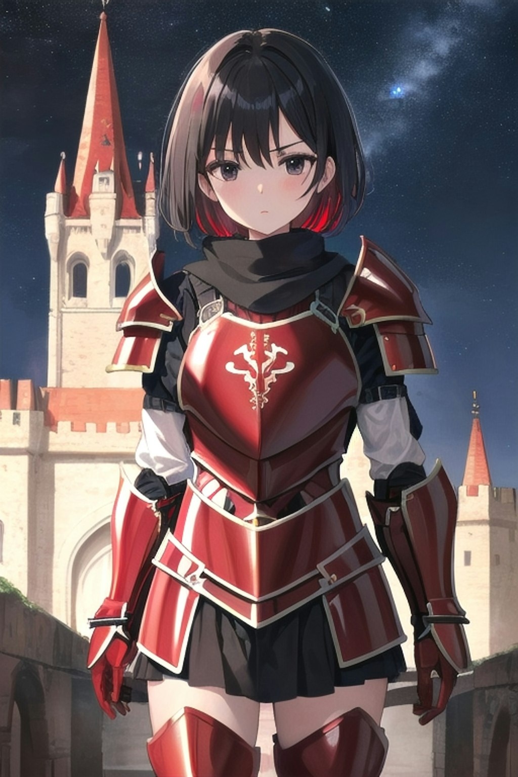 knight in red armor