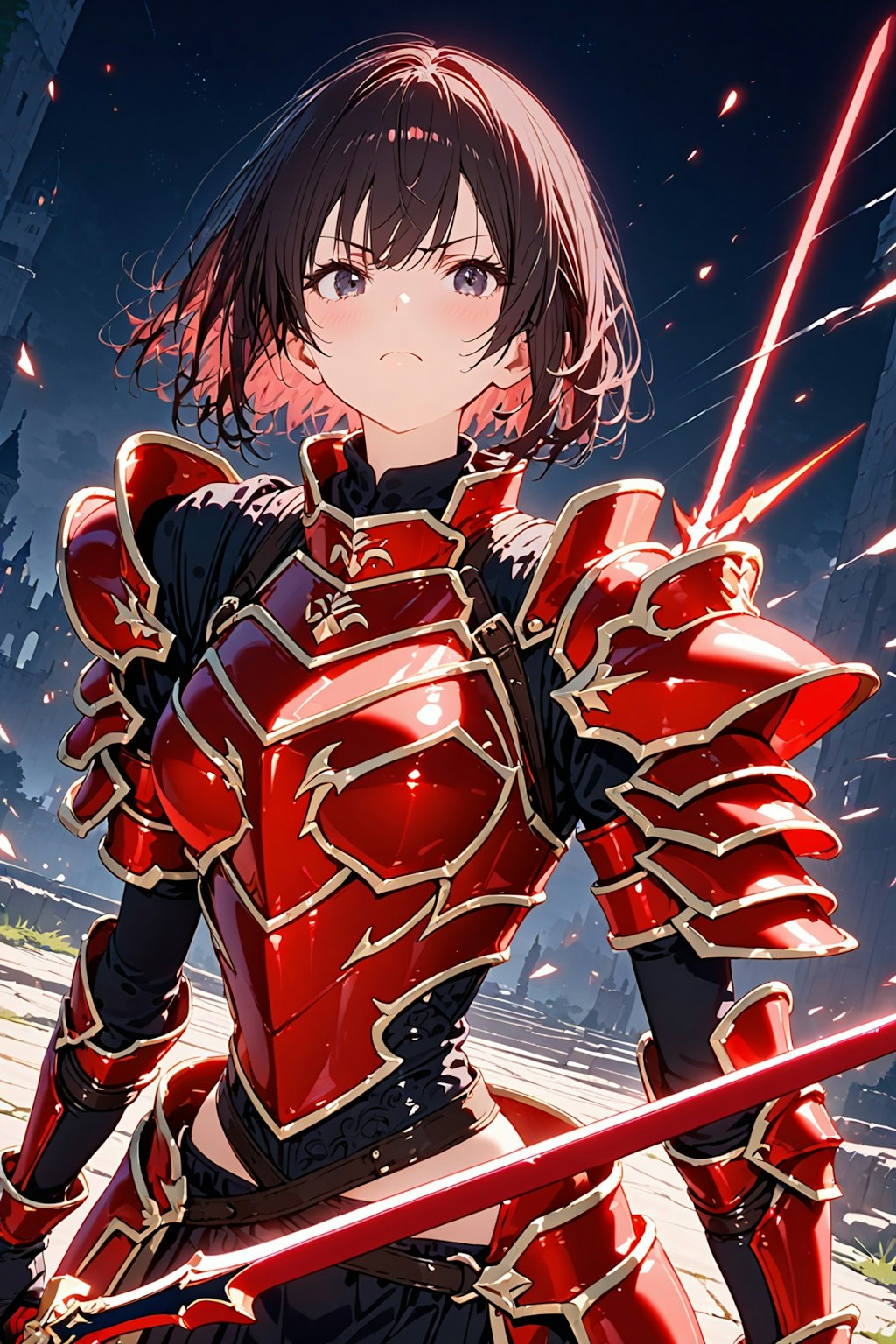 knight in red armor