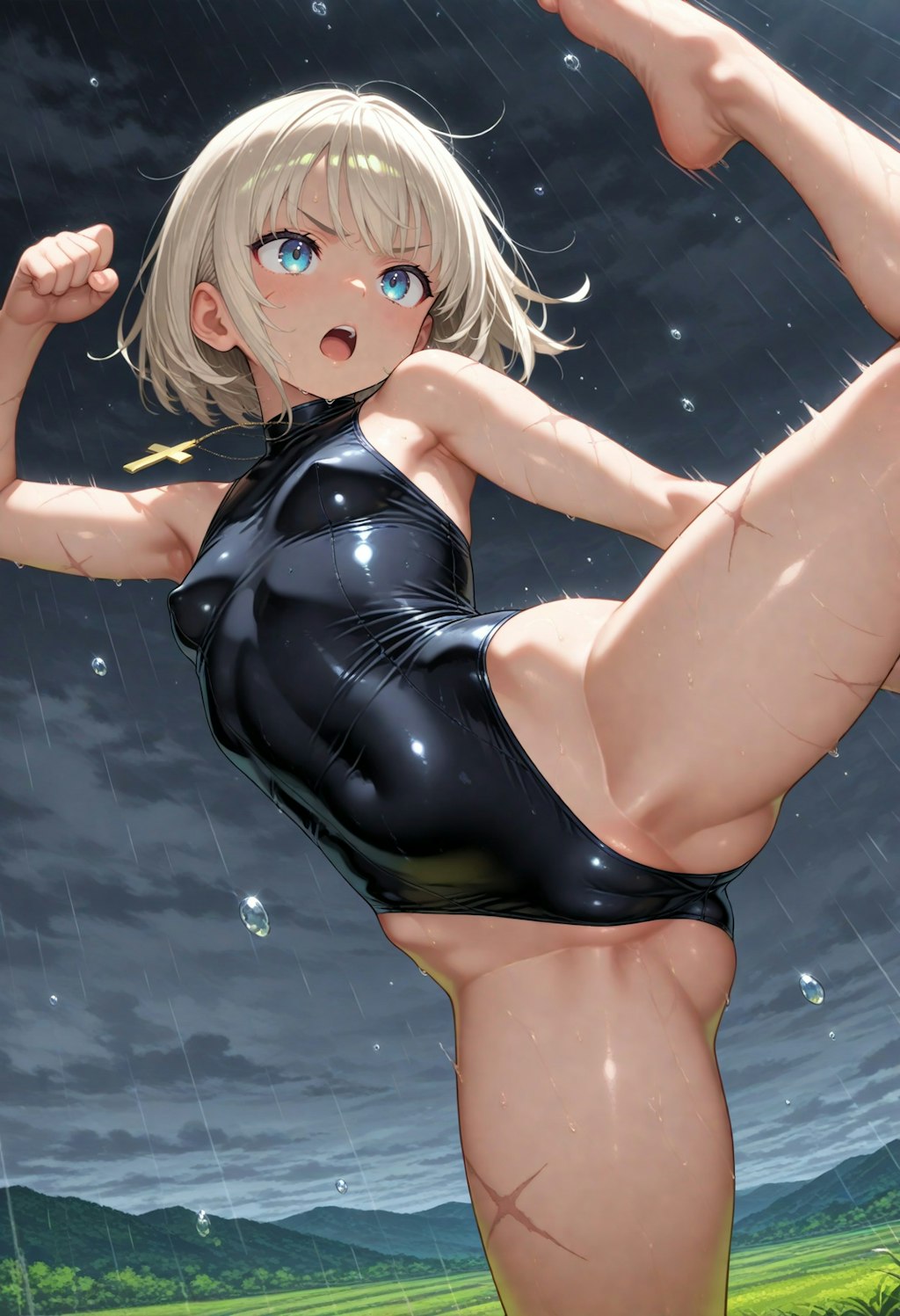 活発修道女・身軽な格好で