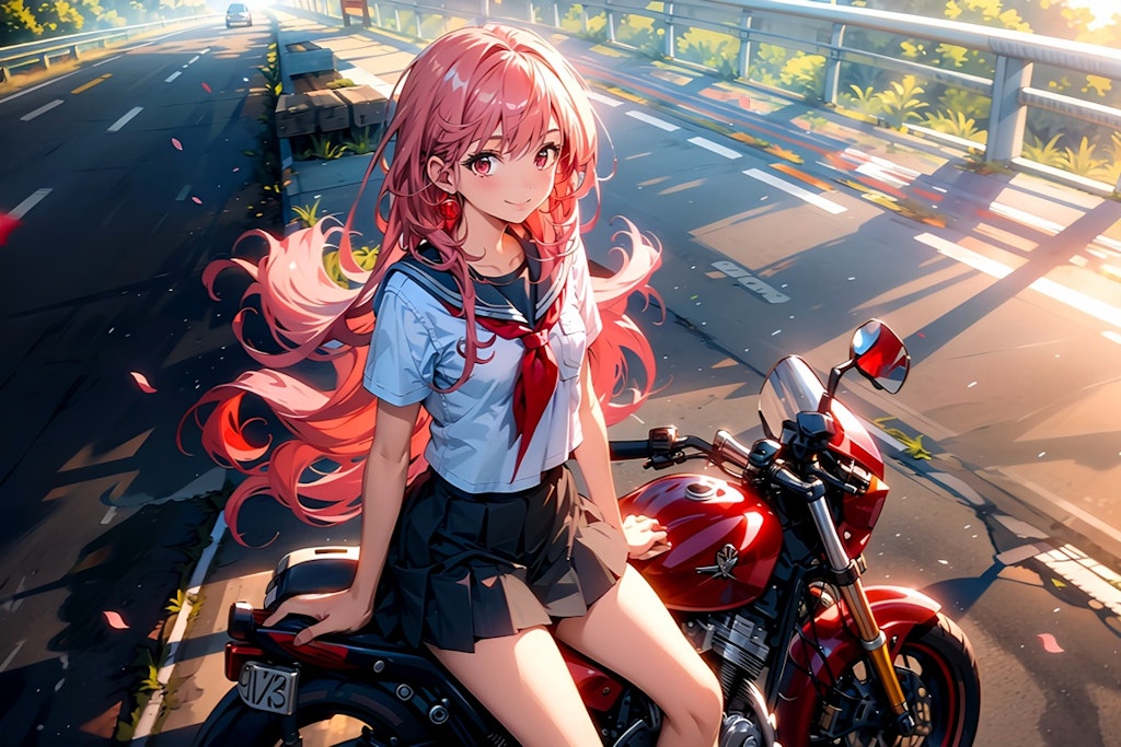 今日のトパーズちゃん　バイク女子高生