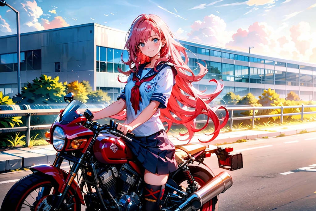 今日のトパーズちゃん　バイク女子高生