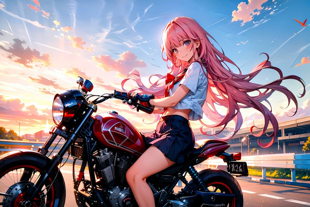 今日のトパーズちゃん　バイク女子高生