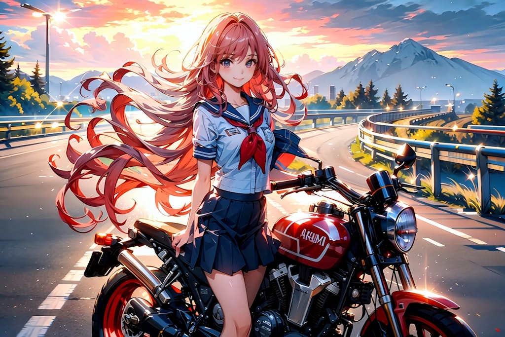 今日のトパーズちゃん　バイク女子高生