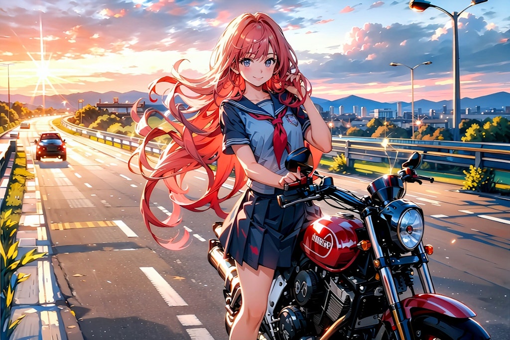 今日のトパーズちゃん　バイク女子高生