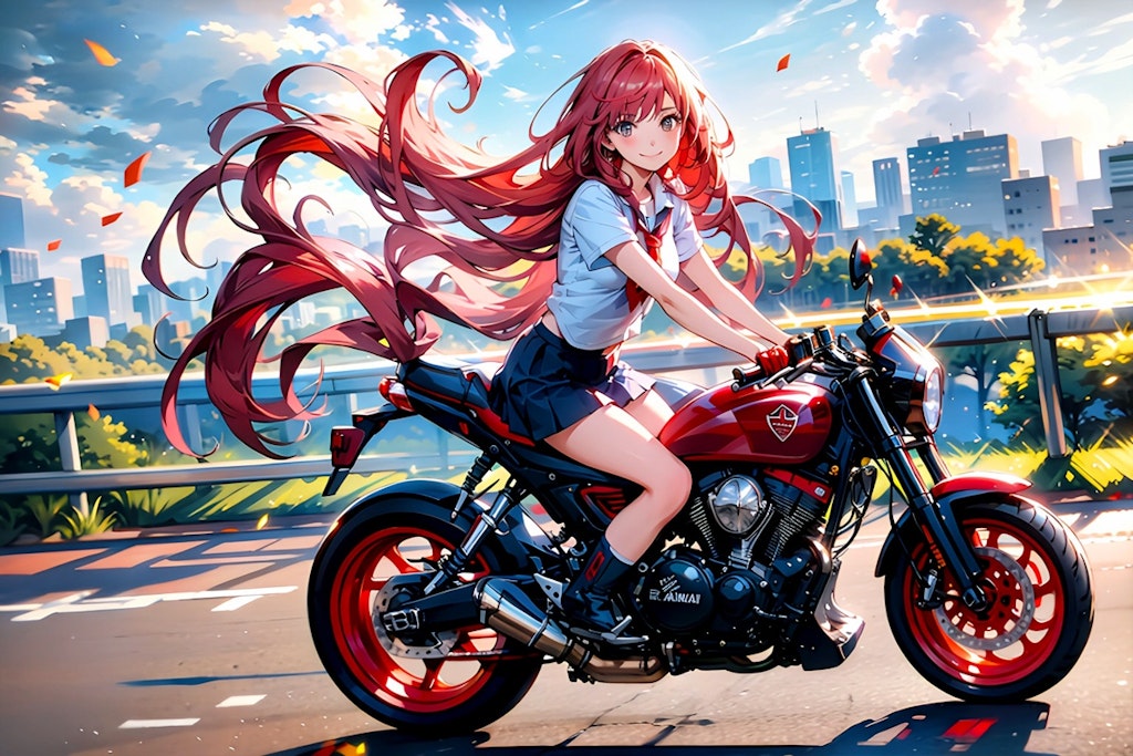 今日のトパーズちゃん　バイク女子高生