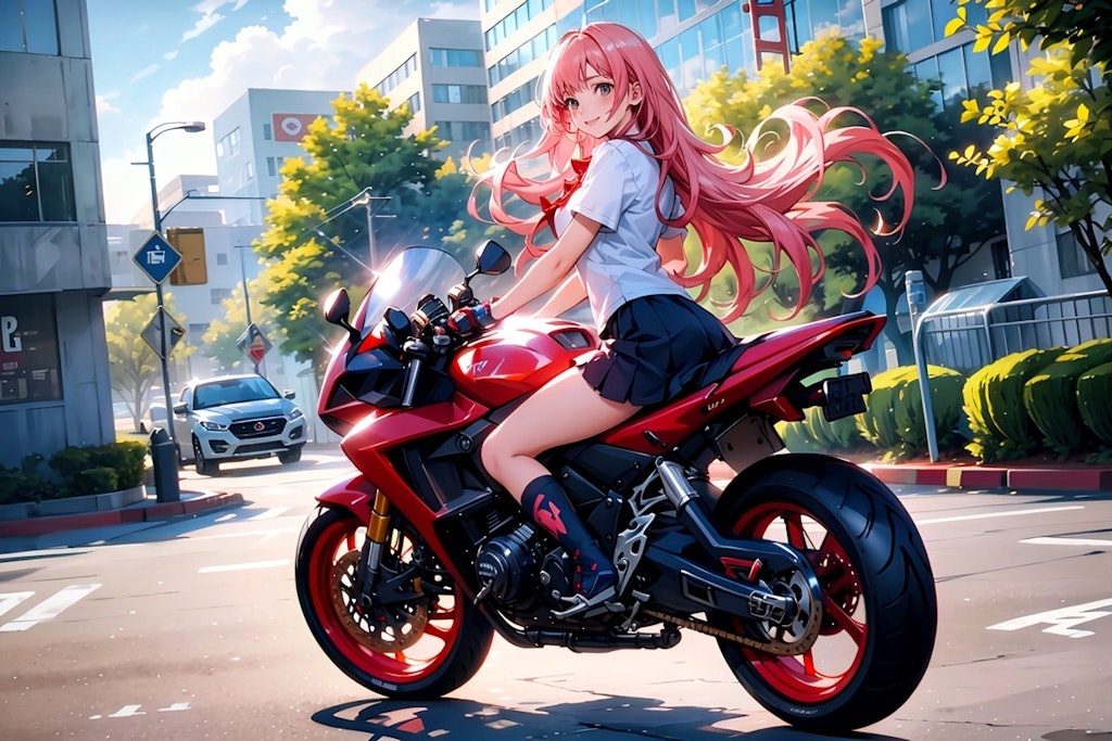 今日のトパーズちゃん　バイク女子高生