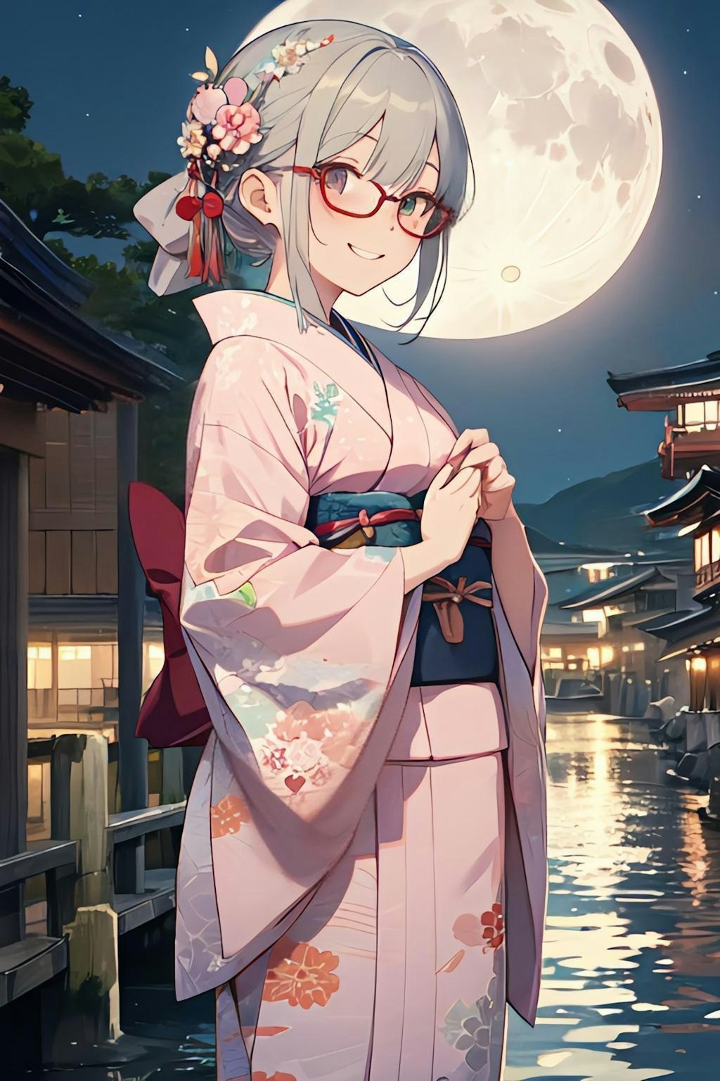 月夜の着物女子👘