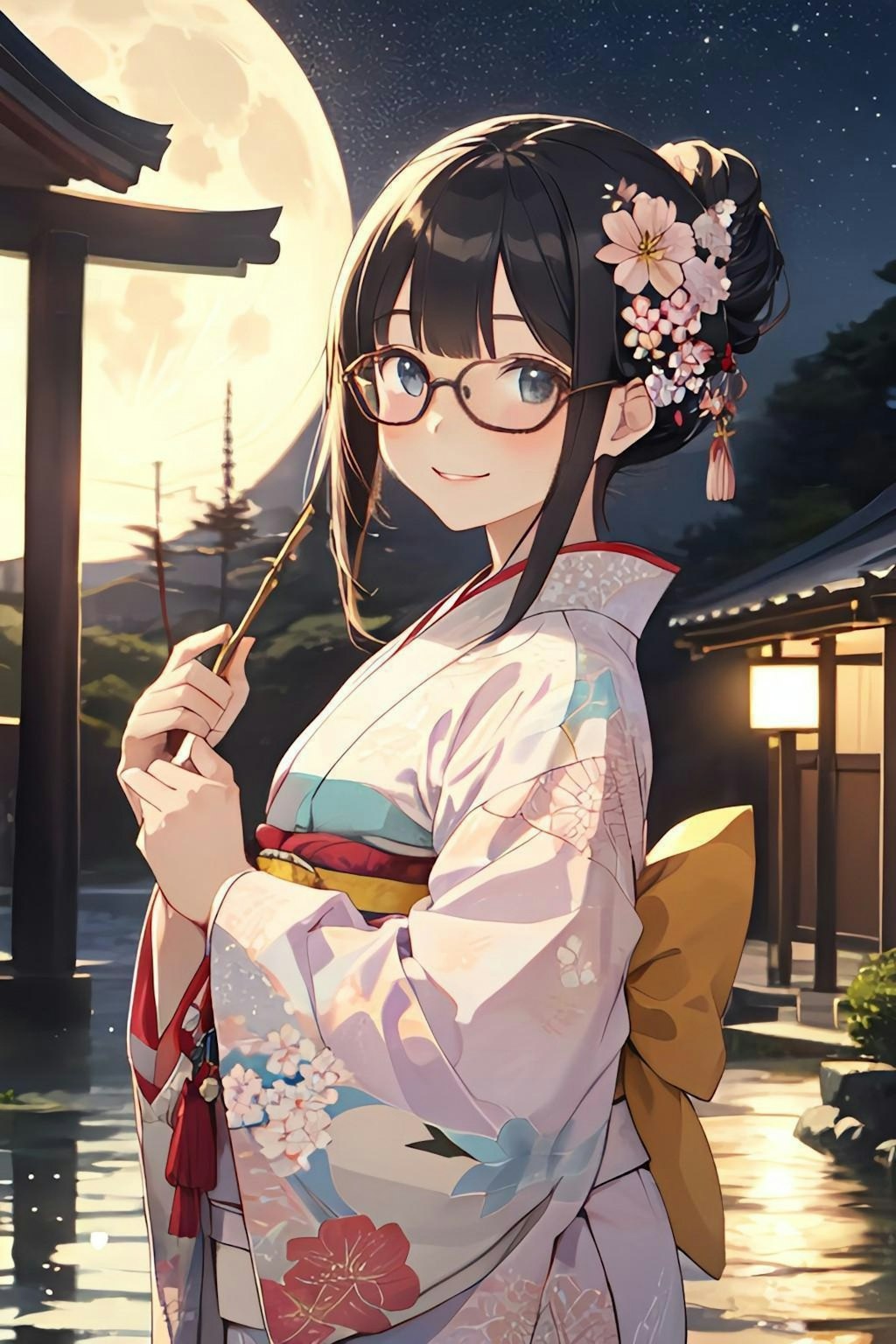 月夜の着物女子👘