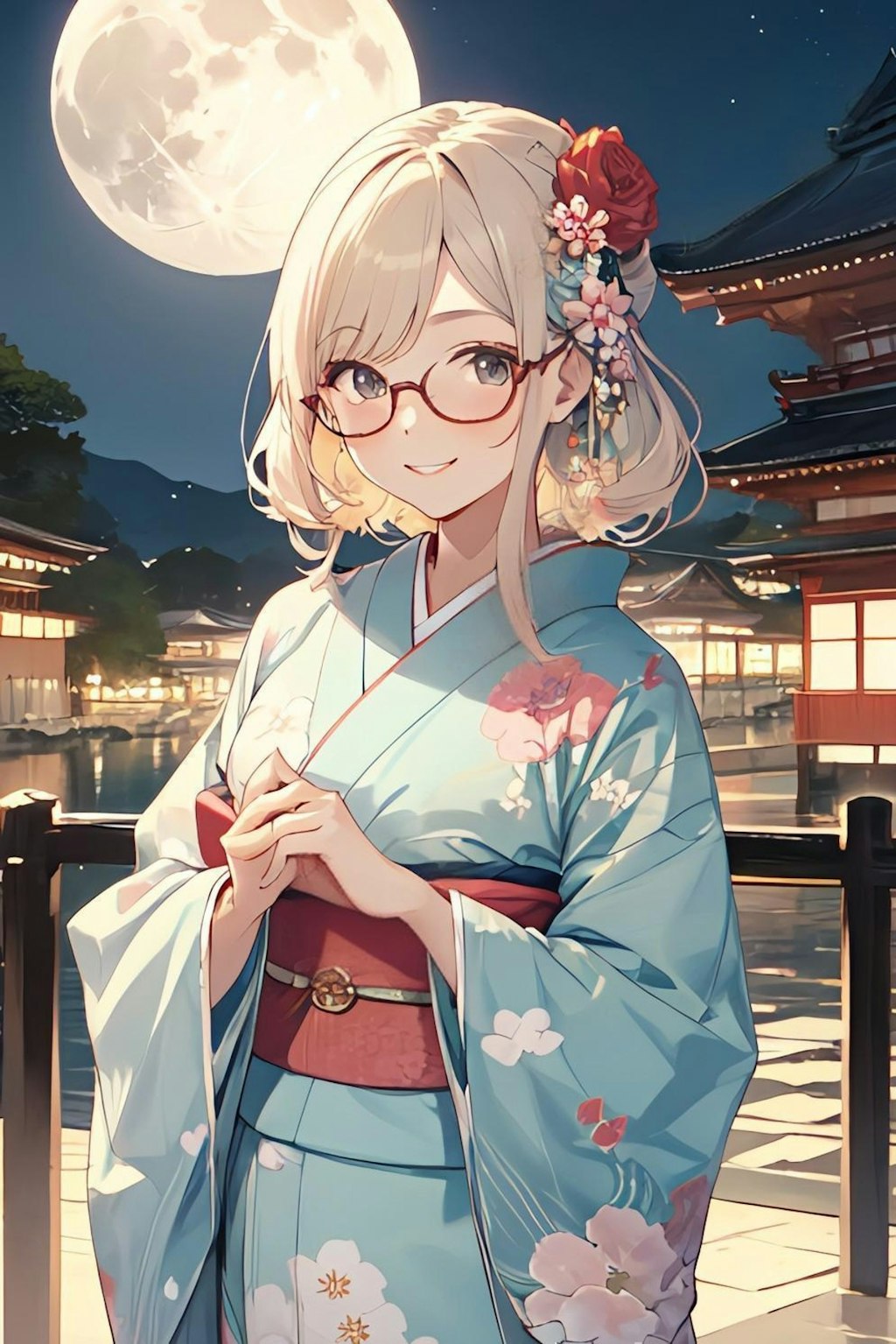 月夜の着物女子👘