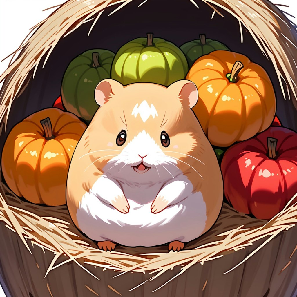 🐹ハムスターとミニカボチャ