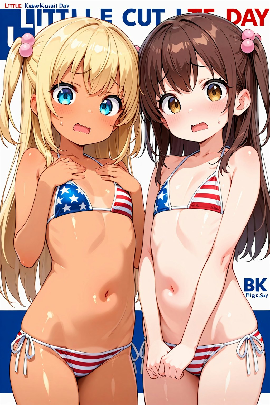 恥じらいの星条旗ビキニ