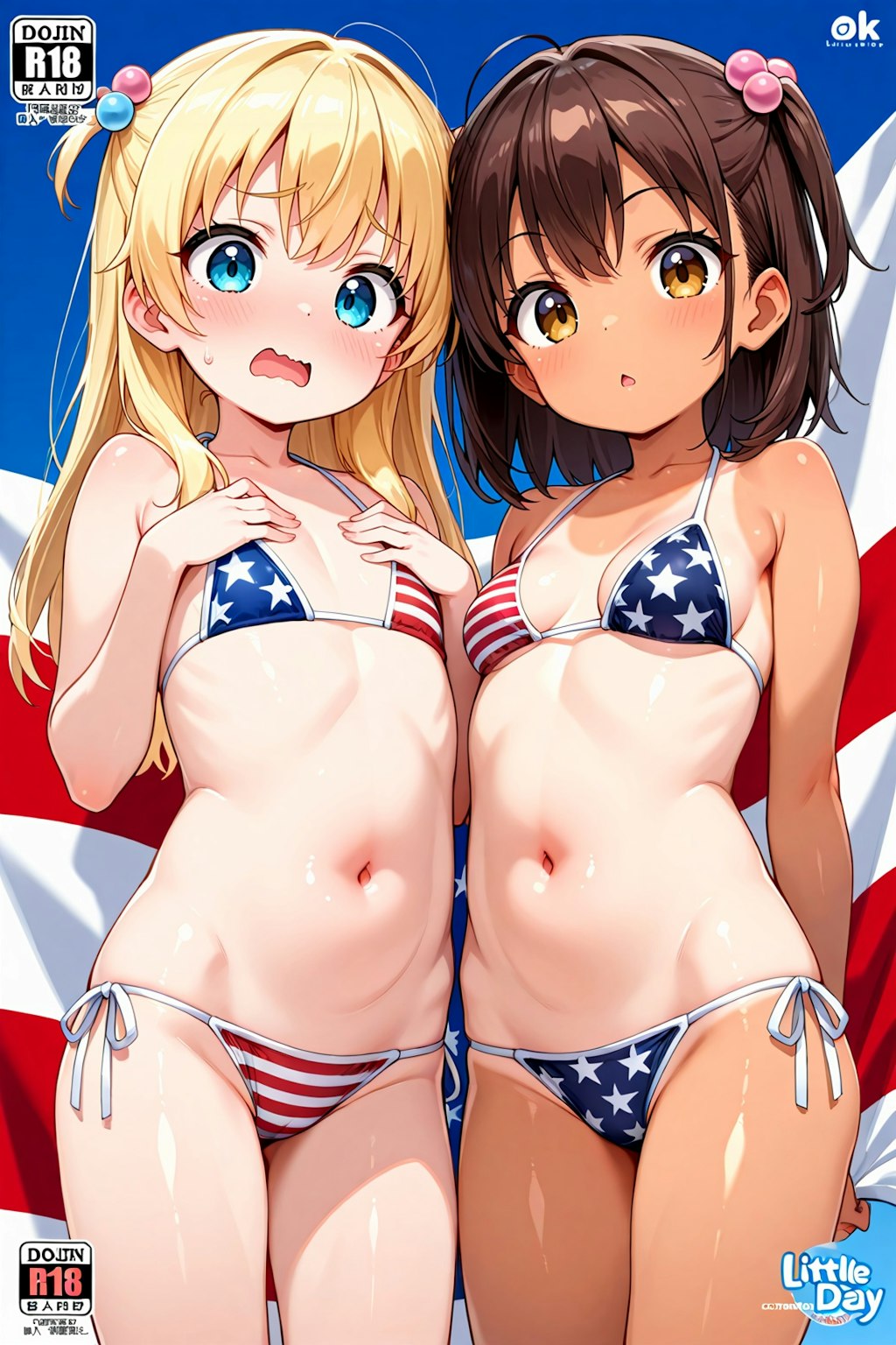 恥じらいの星条旗ビキニ