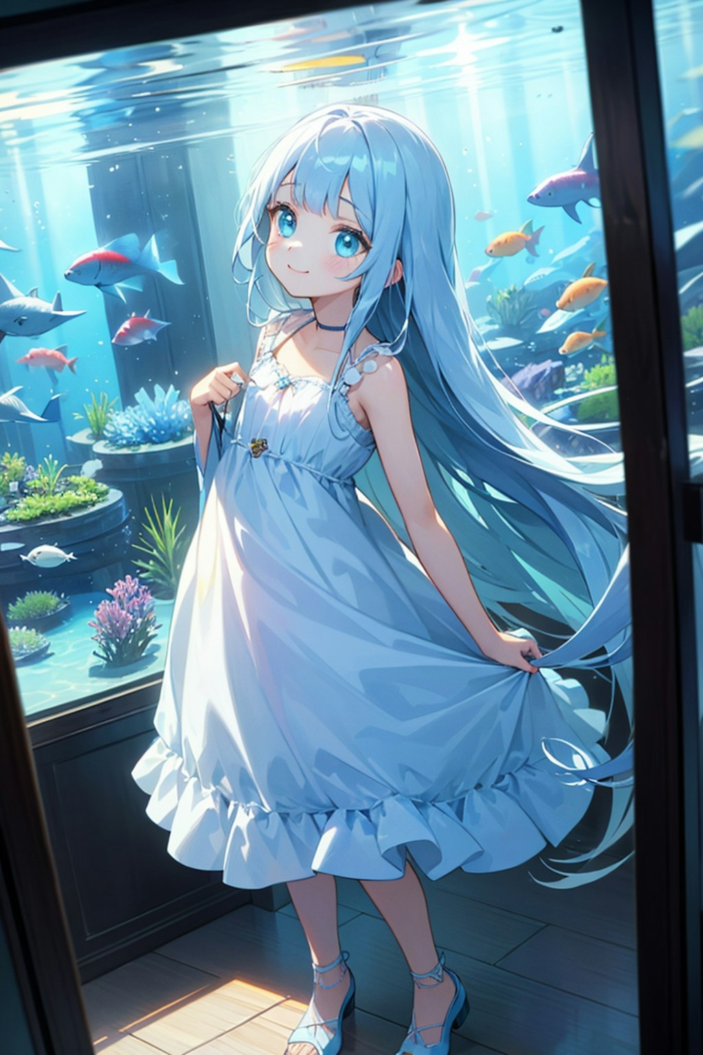 水族館　少女