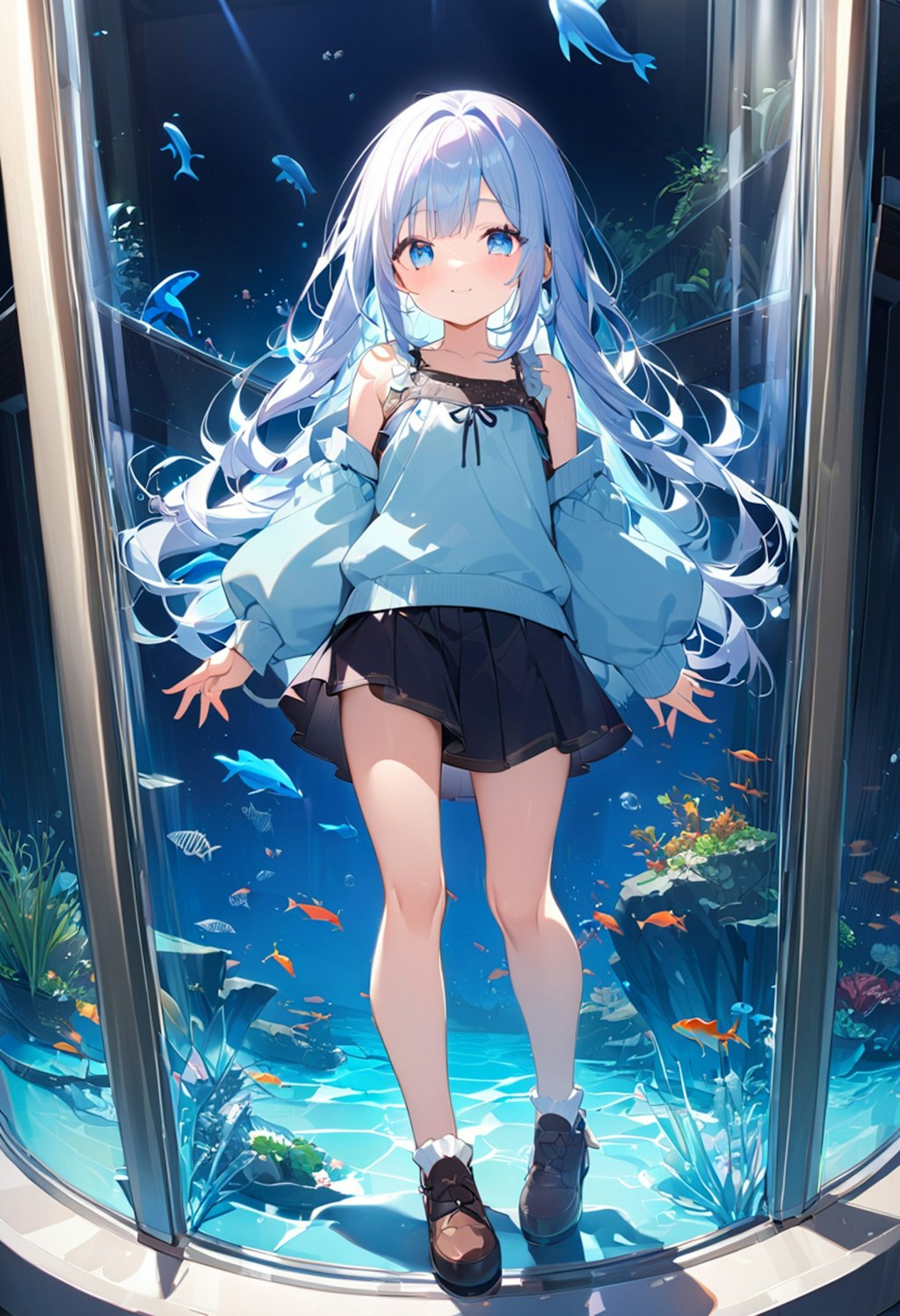 水族館　少女