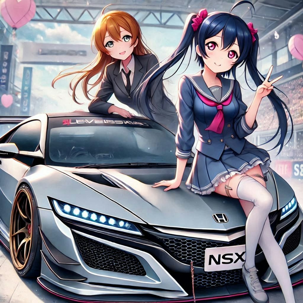 ラブライブキャラとホンダNSXレーシングカー